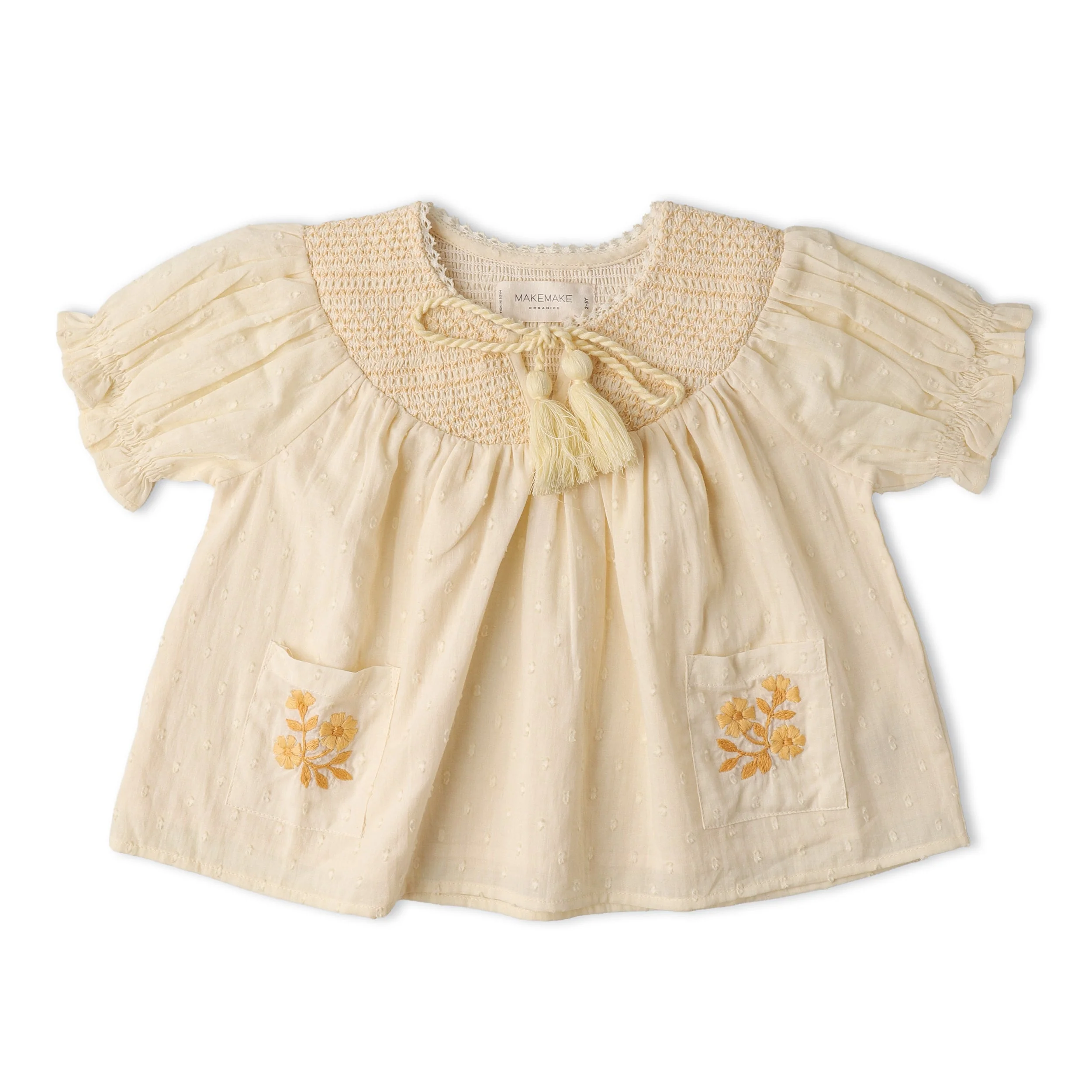 Organic Smocked Top & Shorts Set - Butter Yellow - Image 5