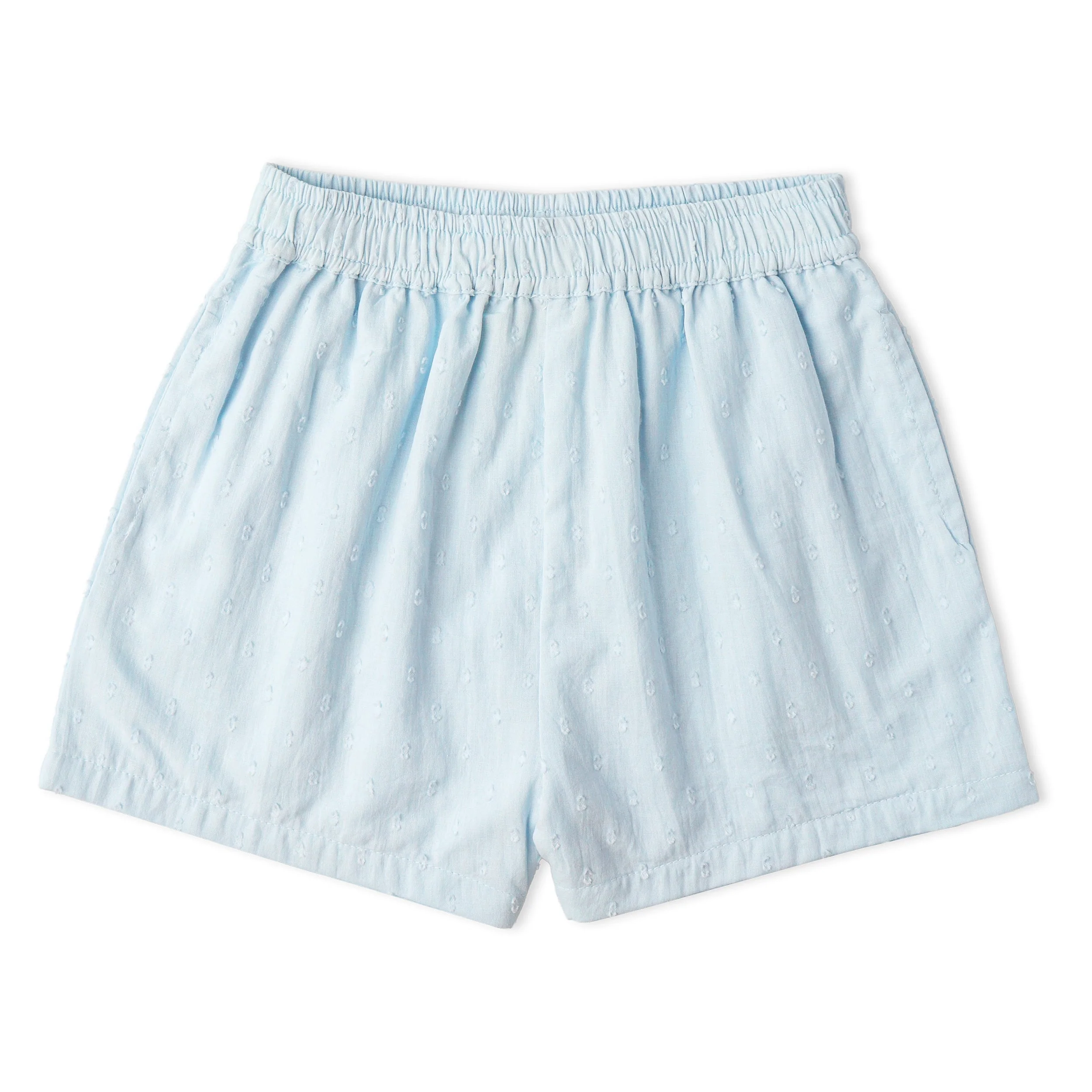 Organic Smocked Top & Shorts Set - Light Blue - Image 6