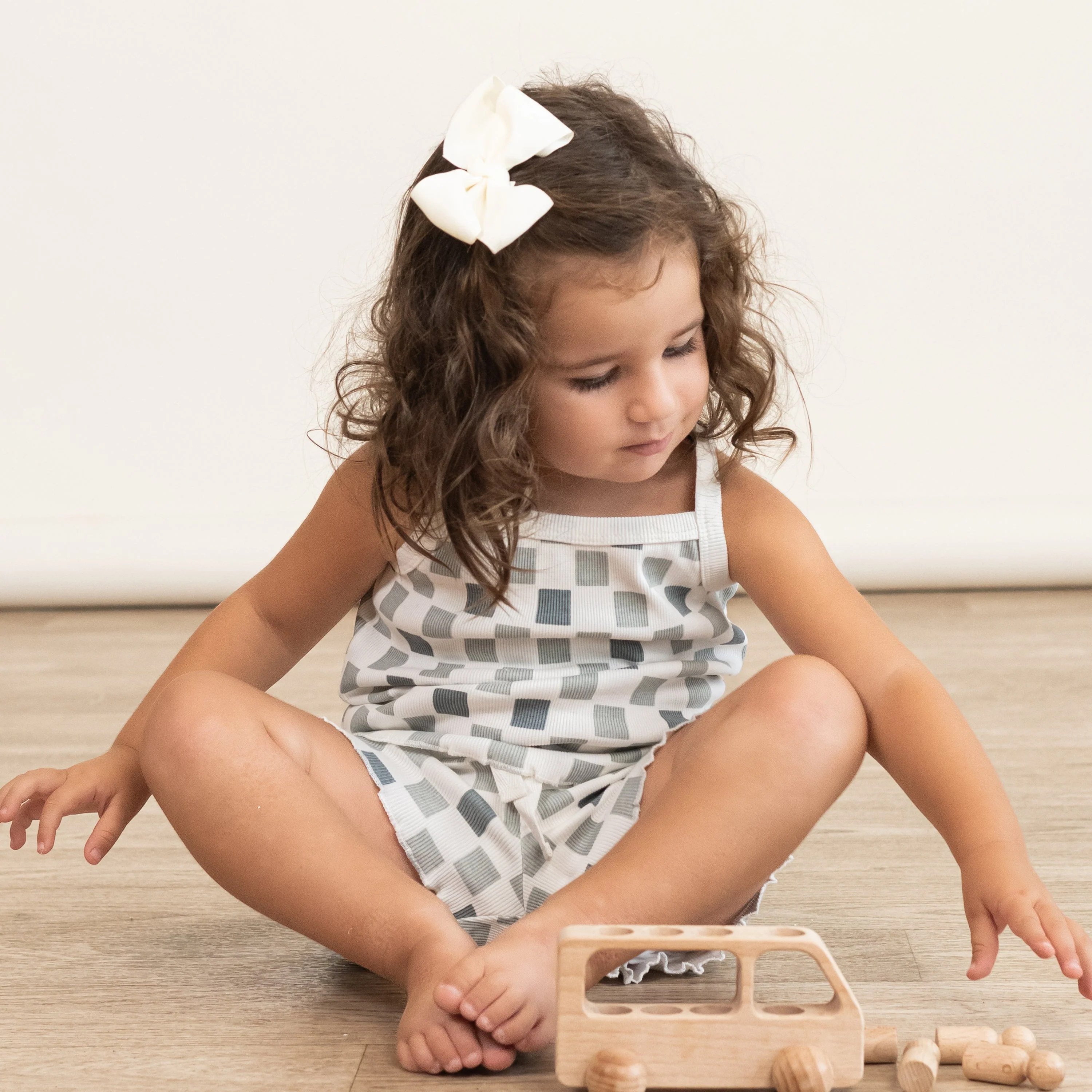 Organic Spaghetti Top & Short Set - Checkered - Image 3
