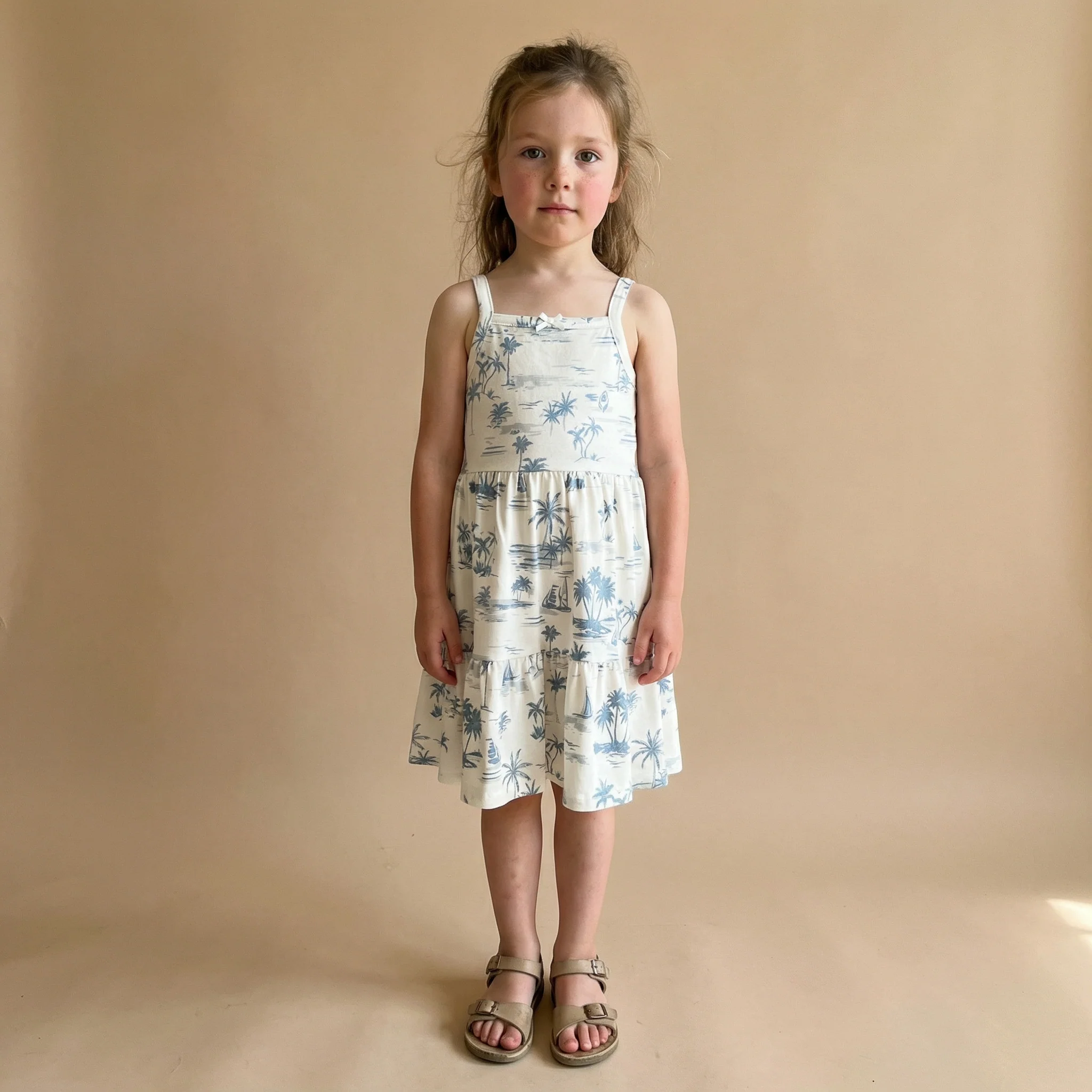 Organic Strap Tiered Dress - Coastal - Image 3