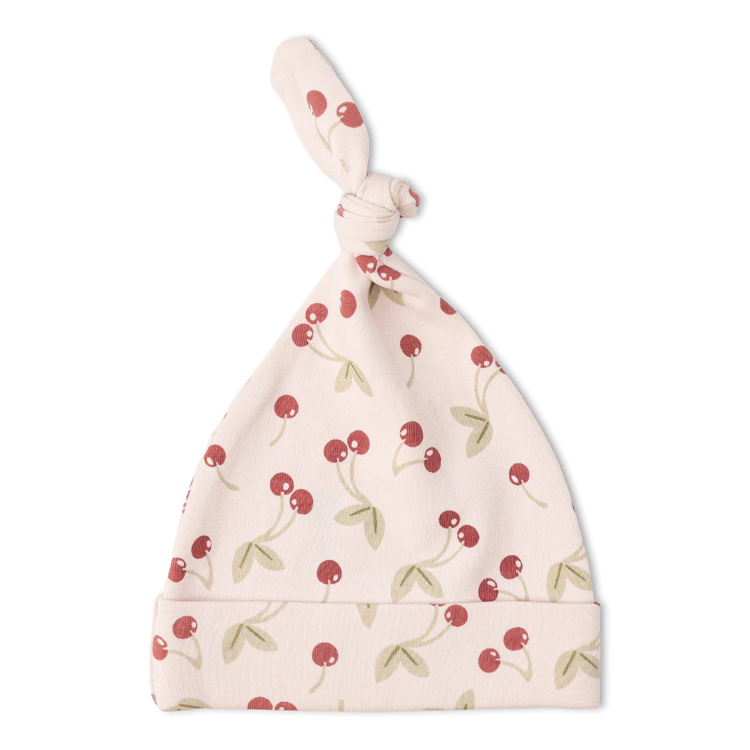 Organic Swaddle Blanket & Hat Set - Cherry - Image 5