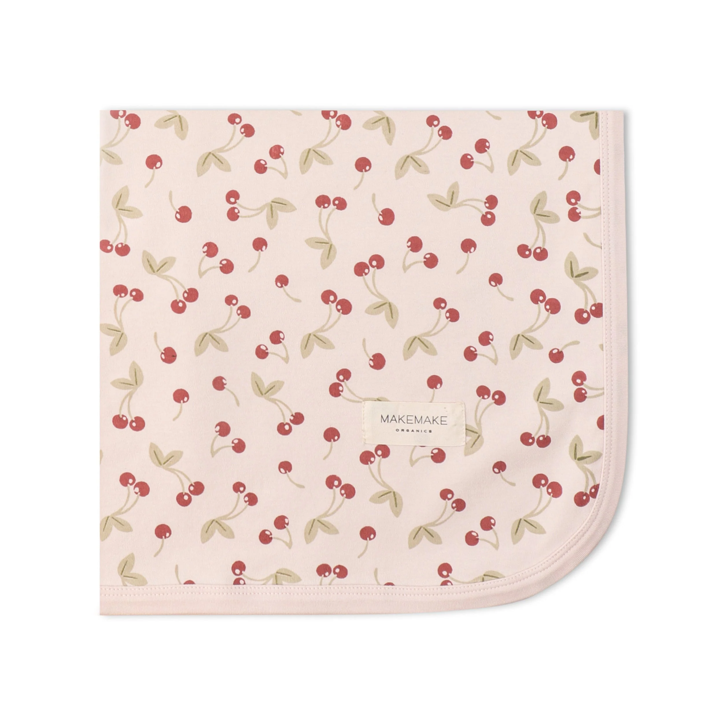 Organic Swaddle Blanket & Hat Set - Cherry - Image 6
