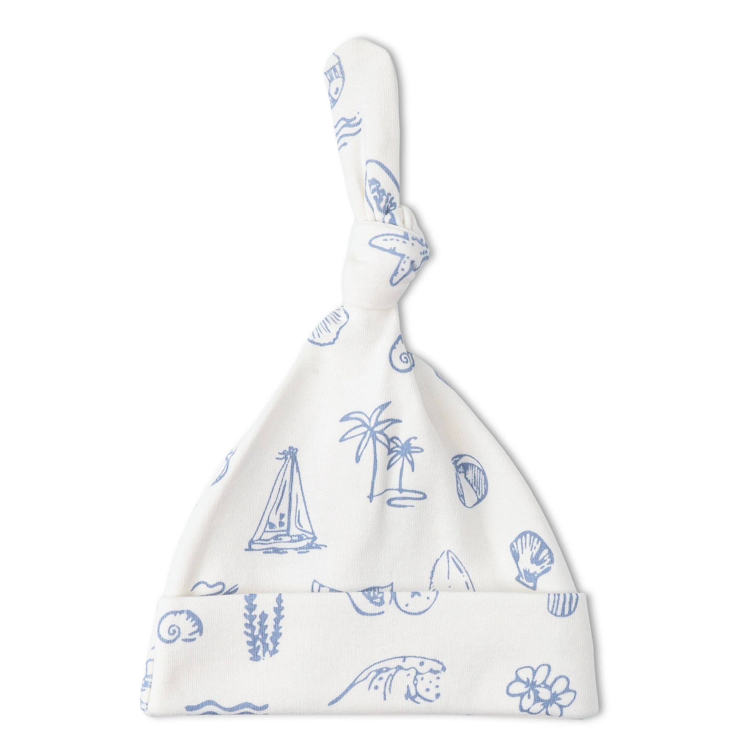 Organic Swaddle Blanket & Hat Set  - Coastal - Image 6