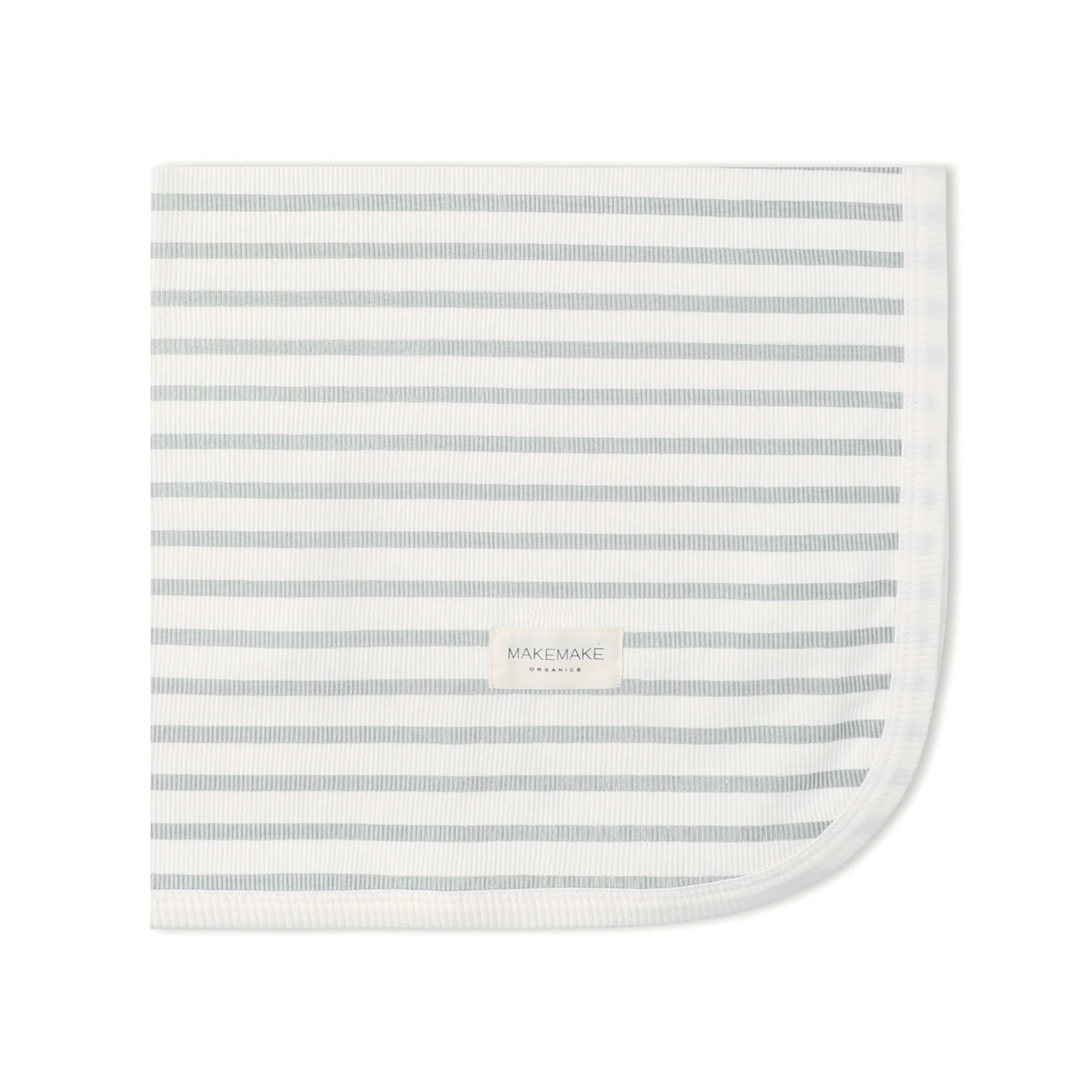 Organic Swaddle Blanket & Hat Set - Fog Stripes - Image 5