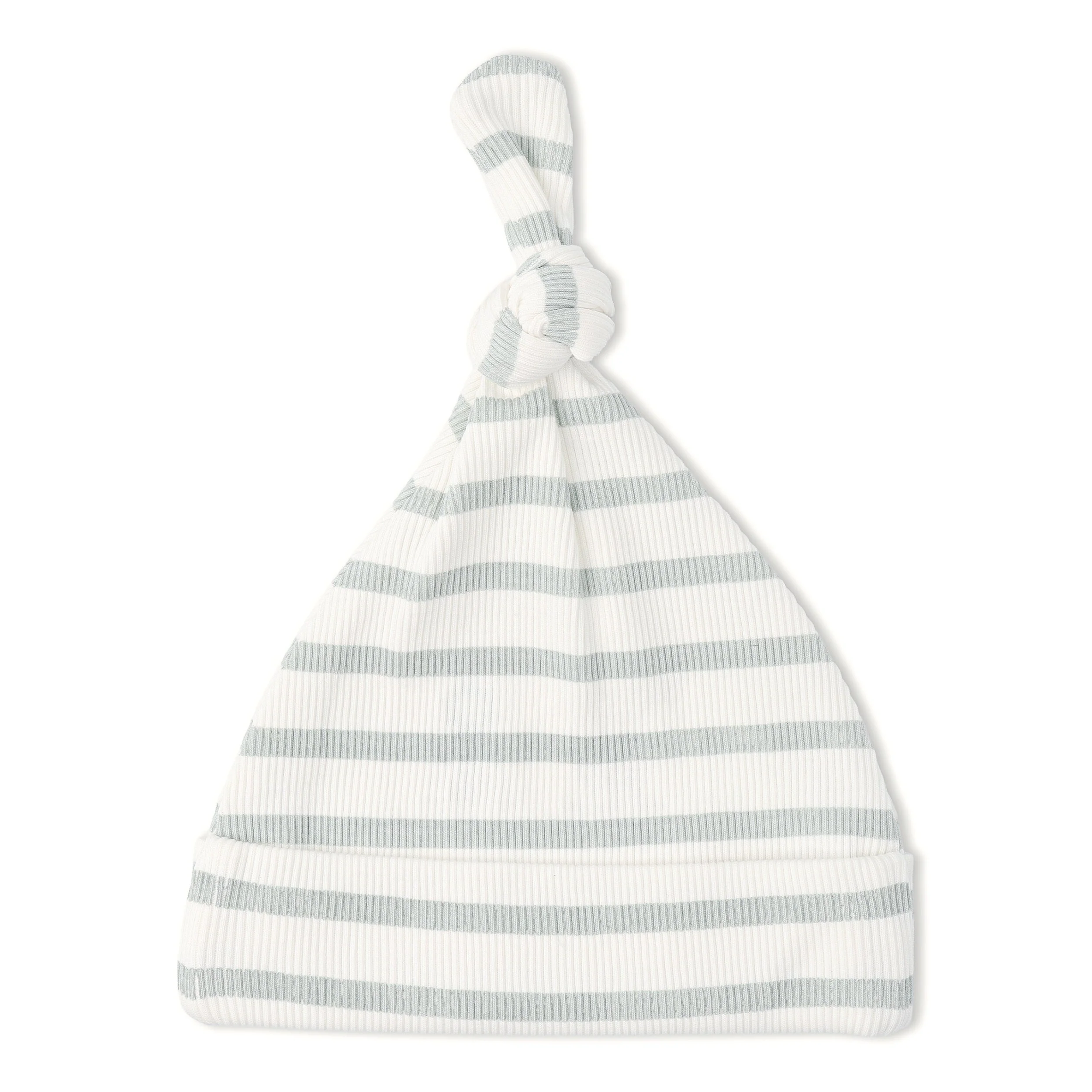 Organic Swaddle Blanket & Hat Set - Fog Stripes - Image 6