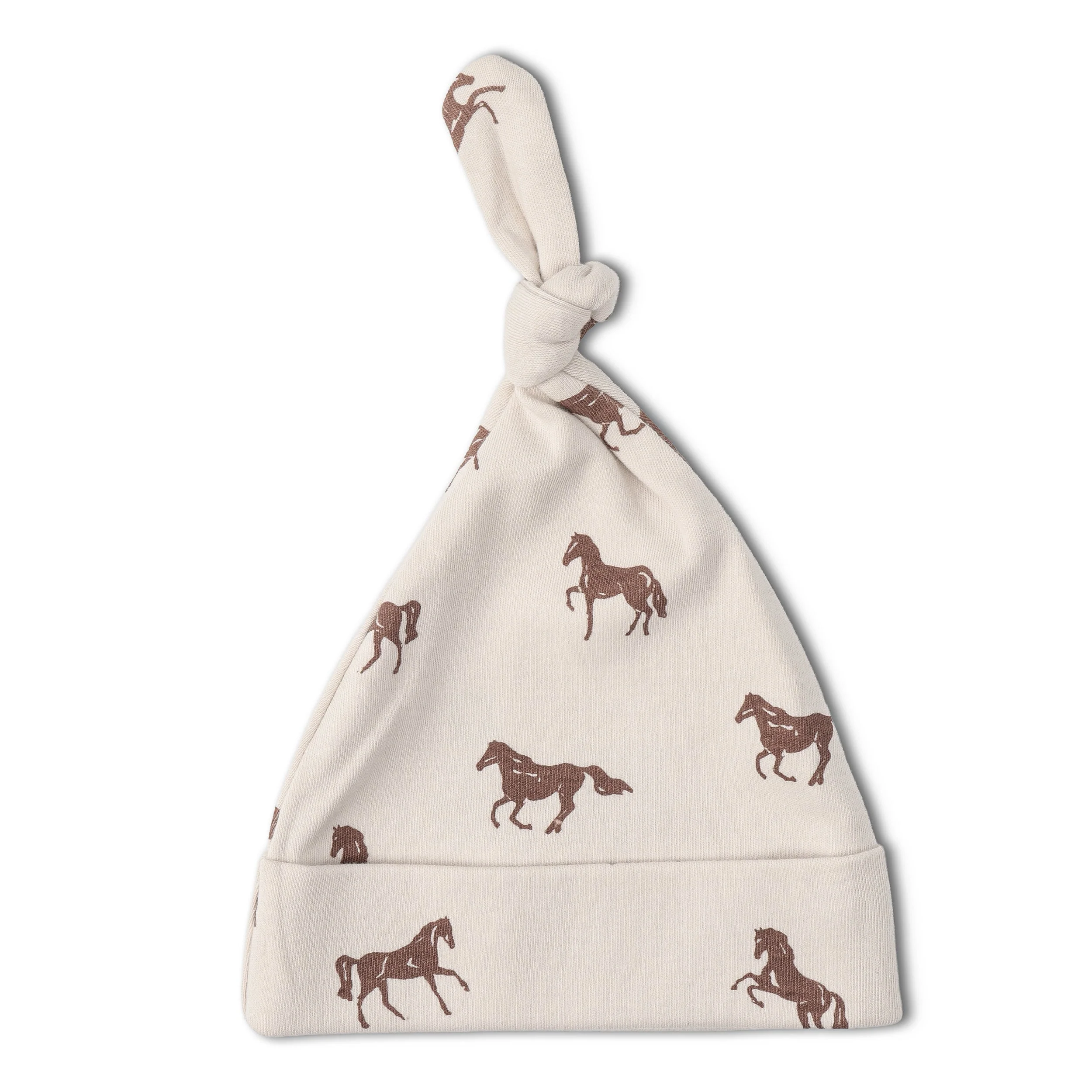 Organic Swaddle Blanket & Hat Set  - Horses - Image 6