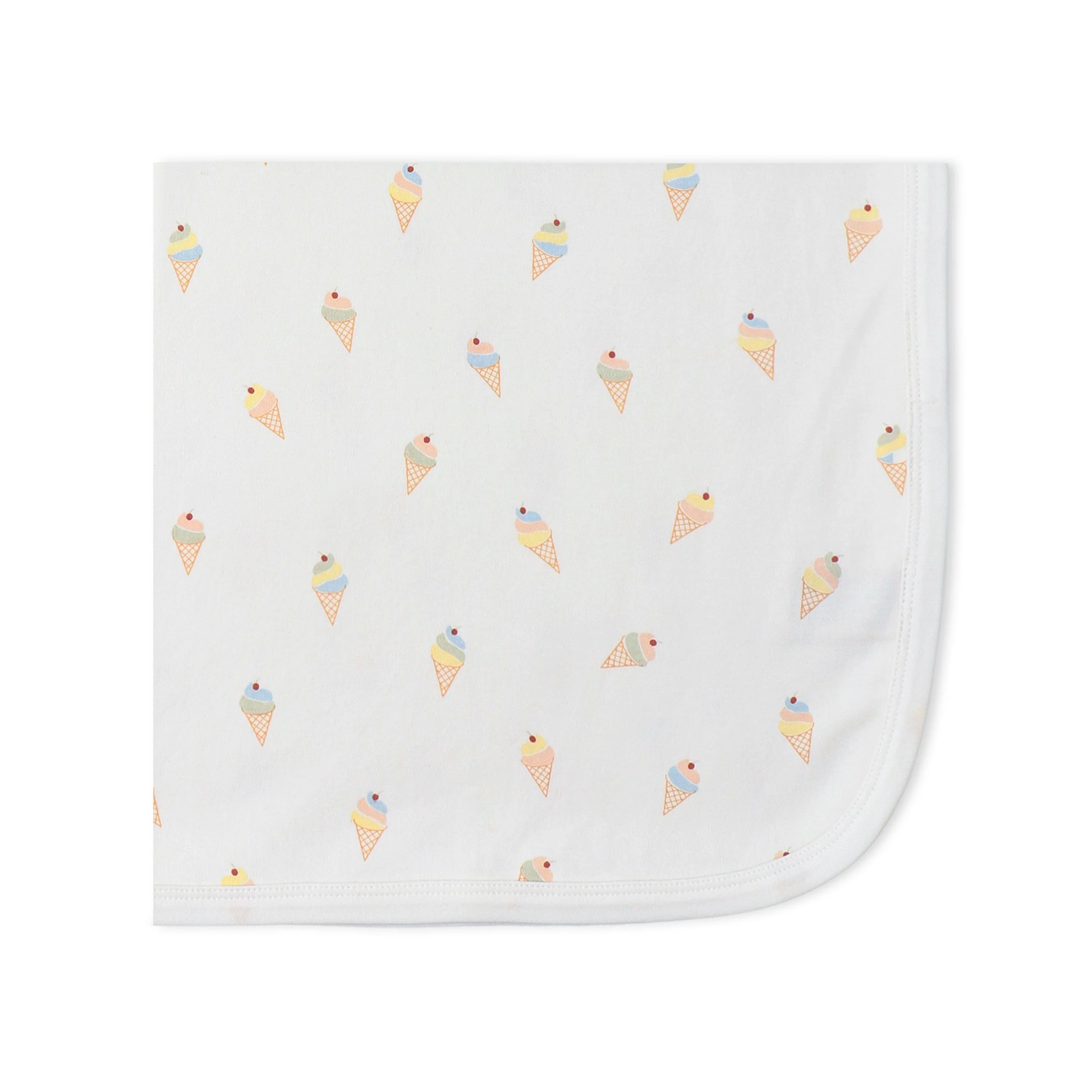 Organic Swaddle Blanket & Hat Set  - Ice Cream - Image 4