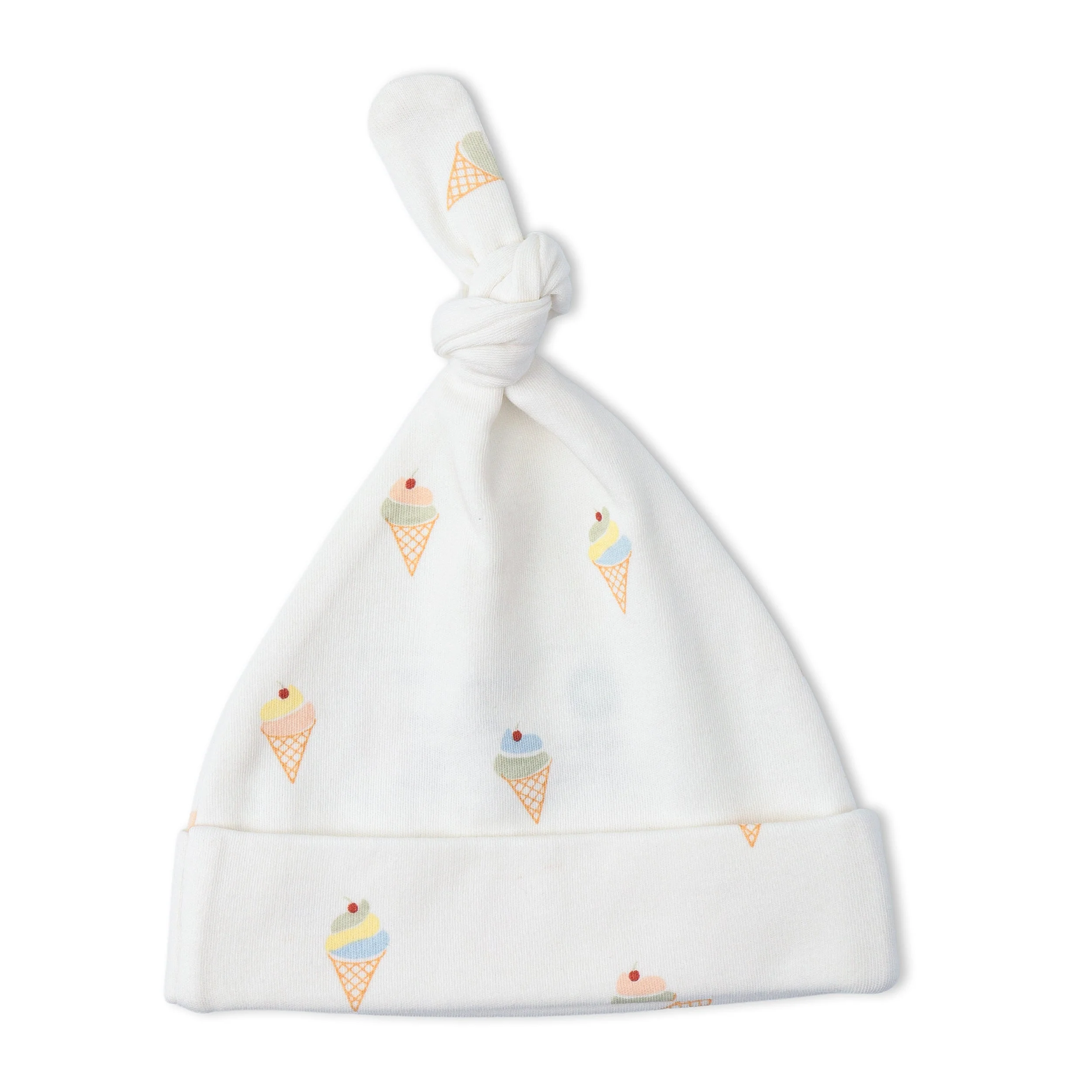 Organic Swaddle Blanket & Hat Set  - Ice Cream - Image 6