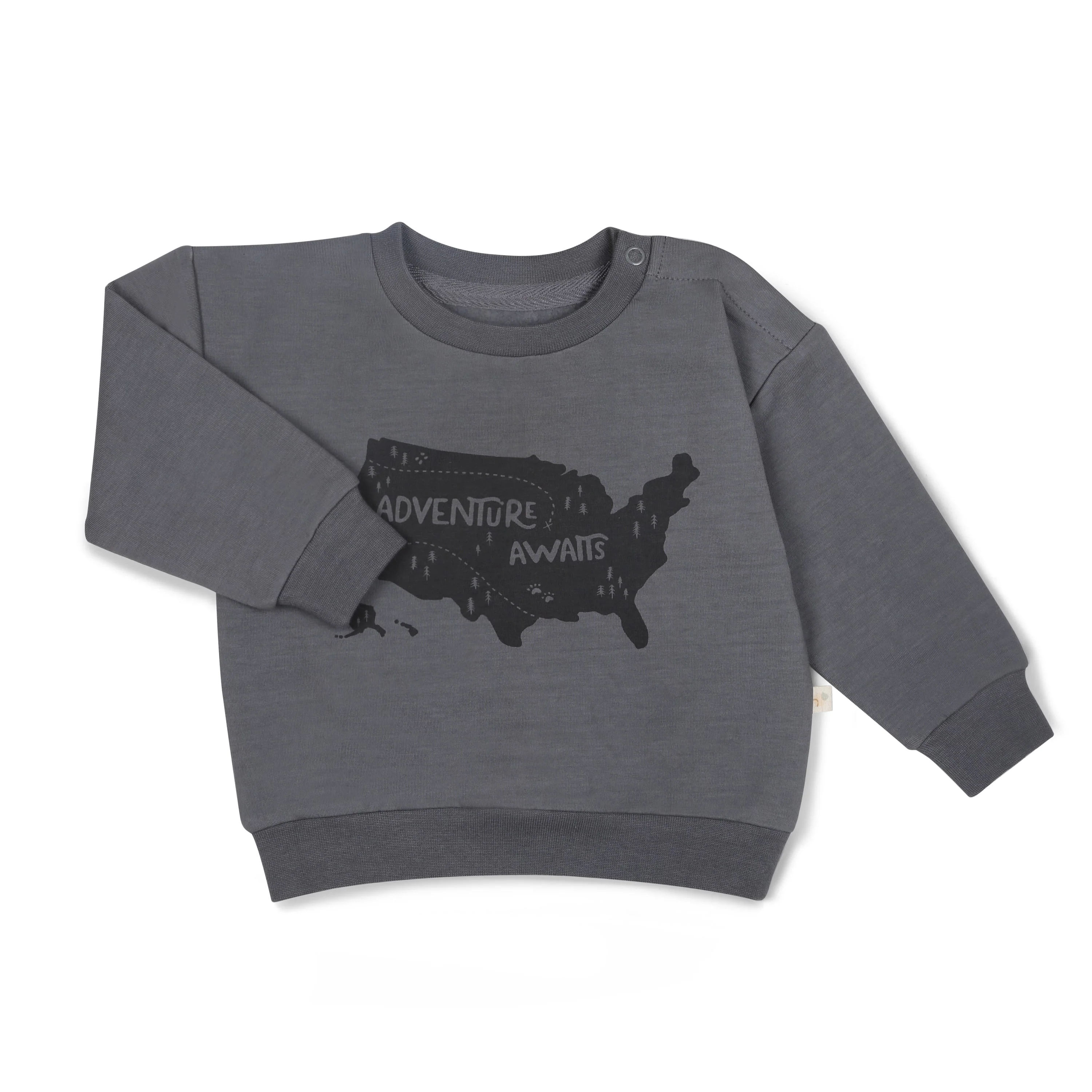Organic Fleece Sweatshirt - Adventure Awaits - Image 4