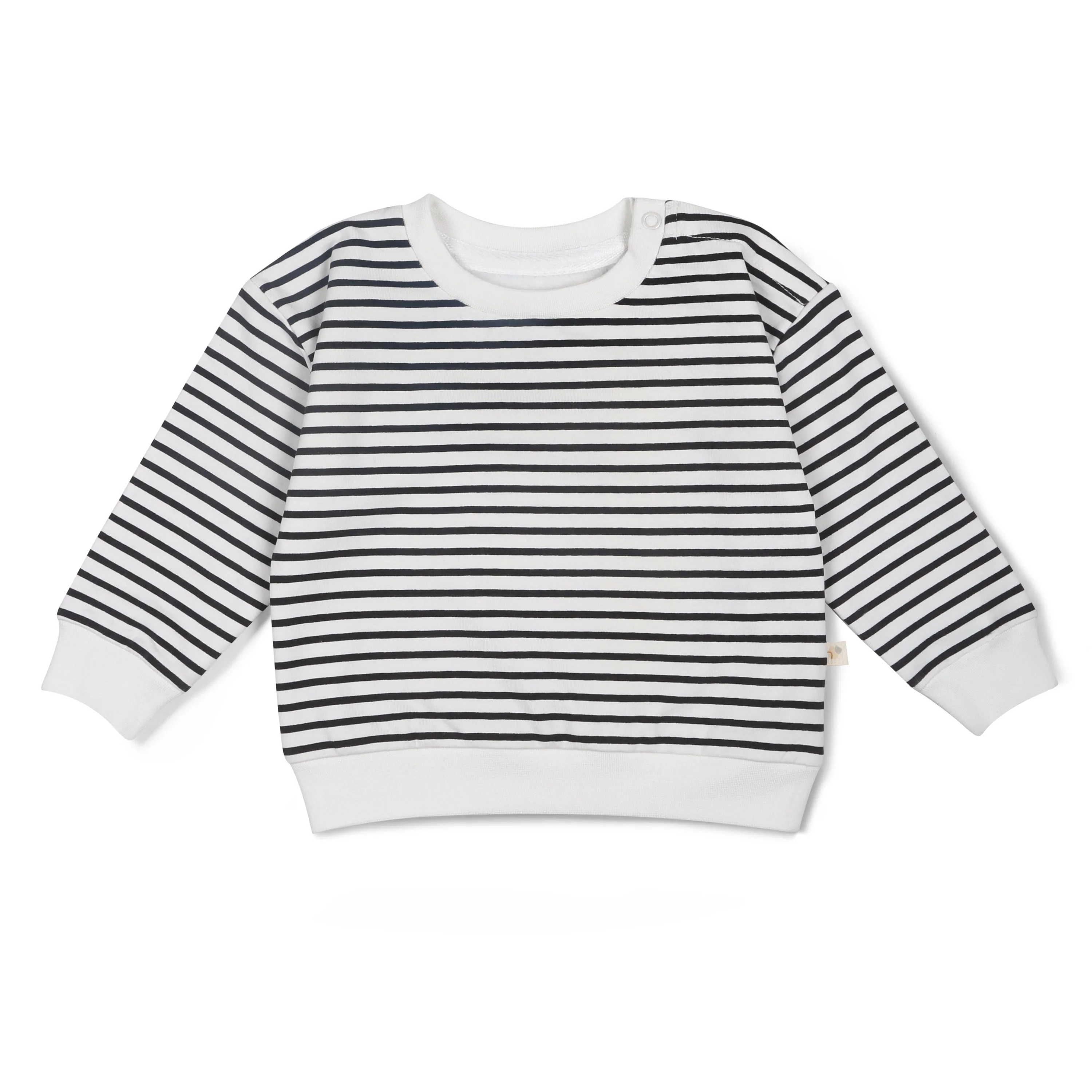 Organic Fleece Sweatshirt - Black Stripes - Image 2