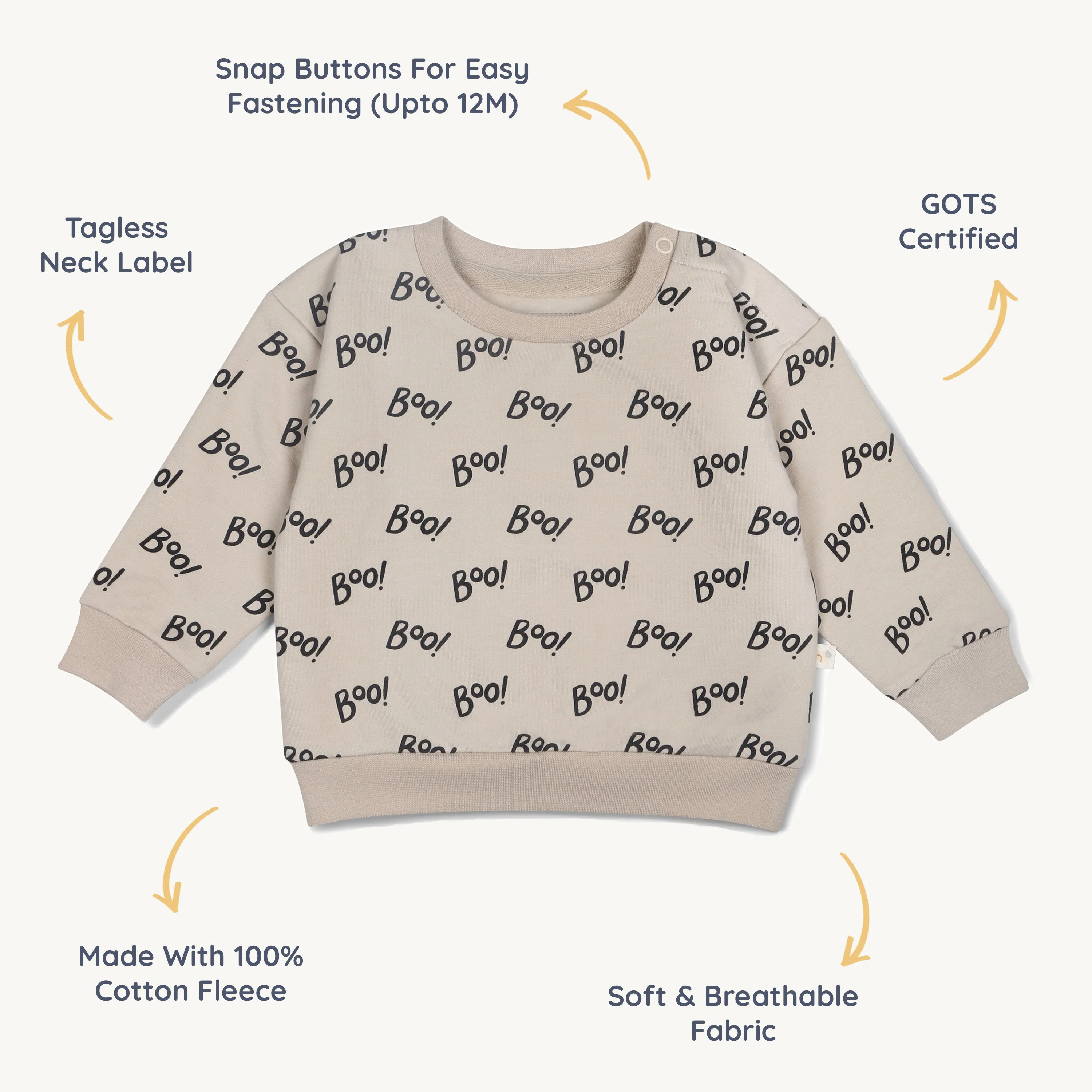 Organic Fleece Sweatshirt - Boo - Image 5