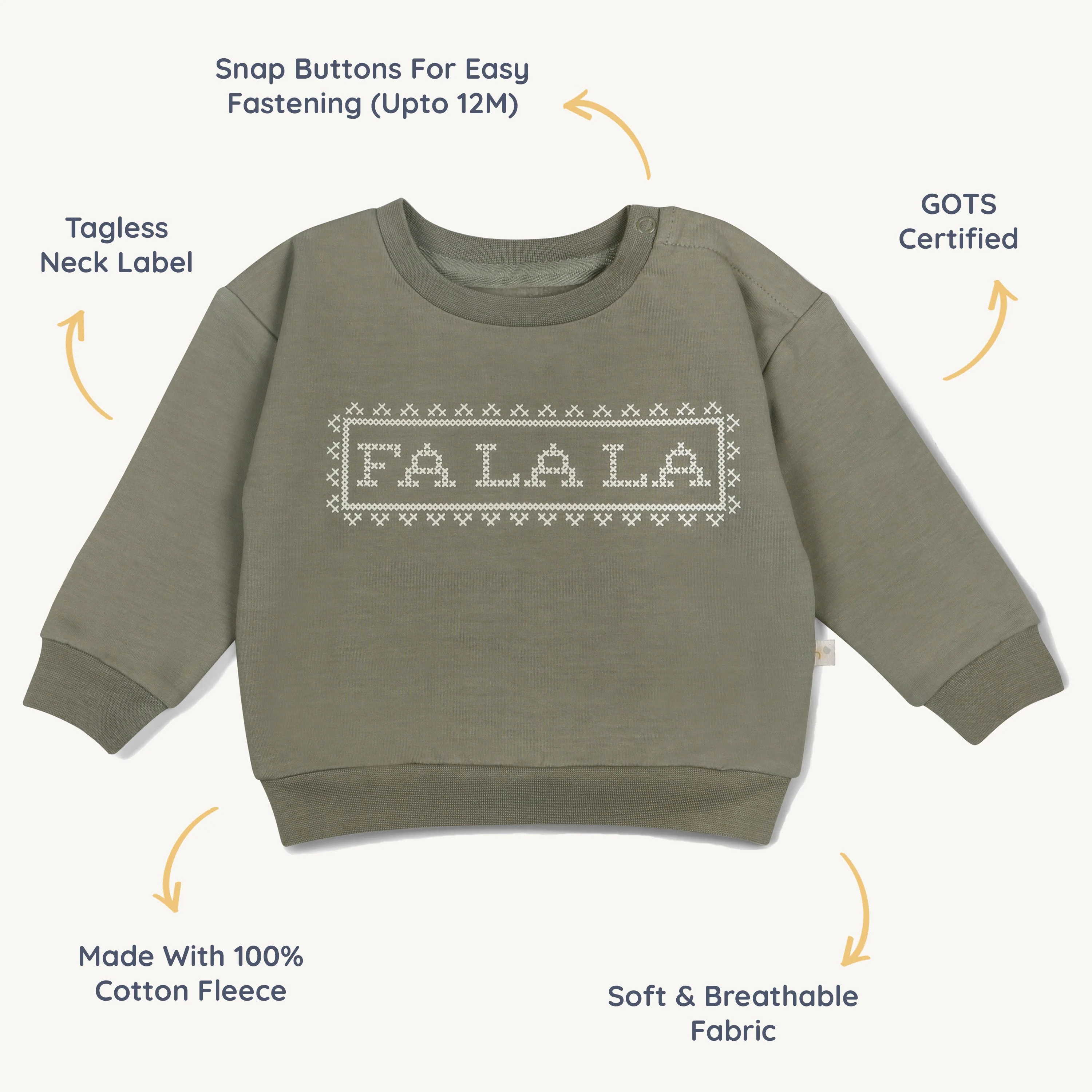 Organic Fleece Sweatshirt - Fa La La - Image 5