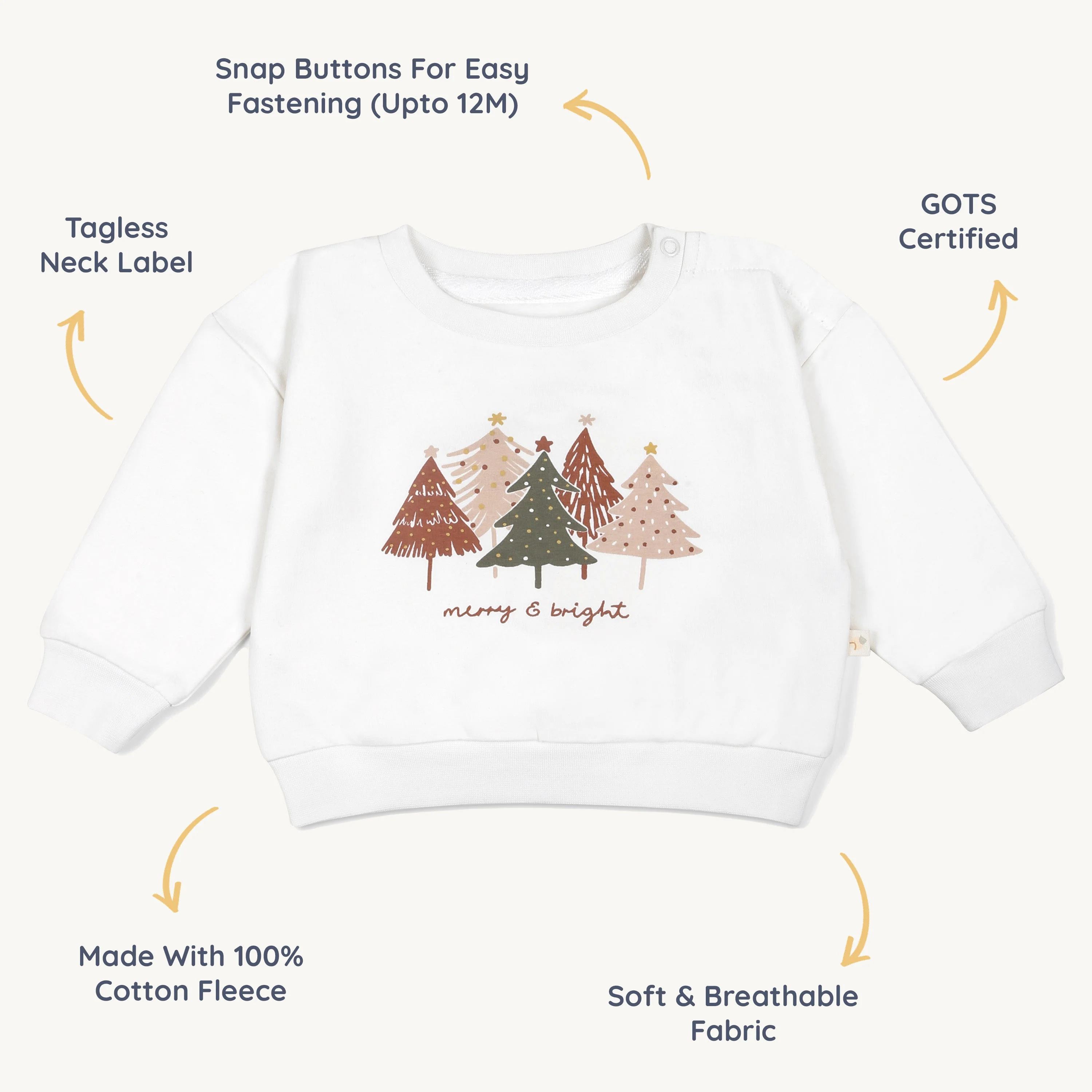 Organic Fleece Sweatshirt - Merry & Bright - Image 5