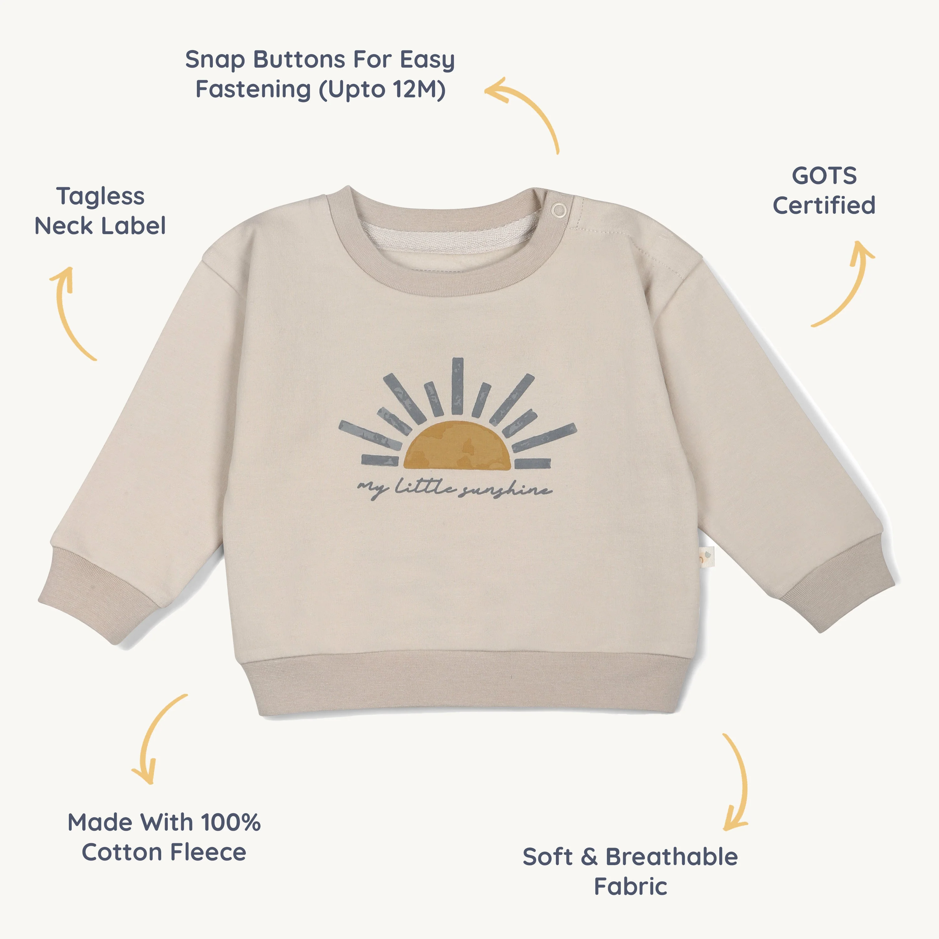 Organic Fleece Sweatshirt - My Little Sunshine - Image 5