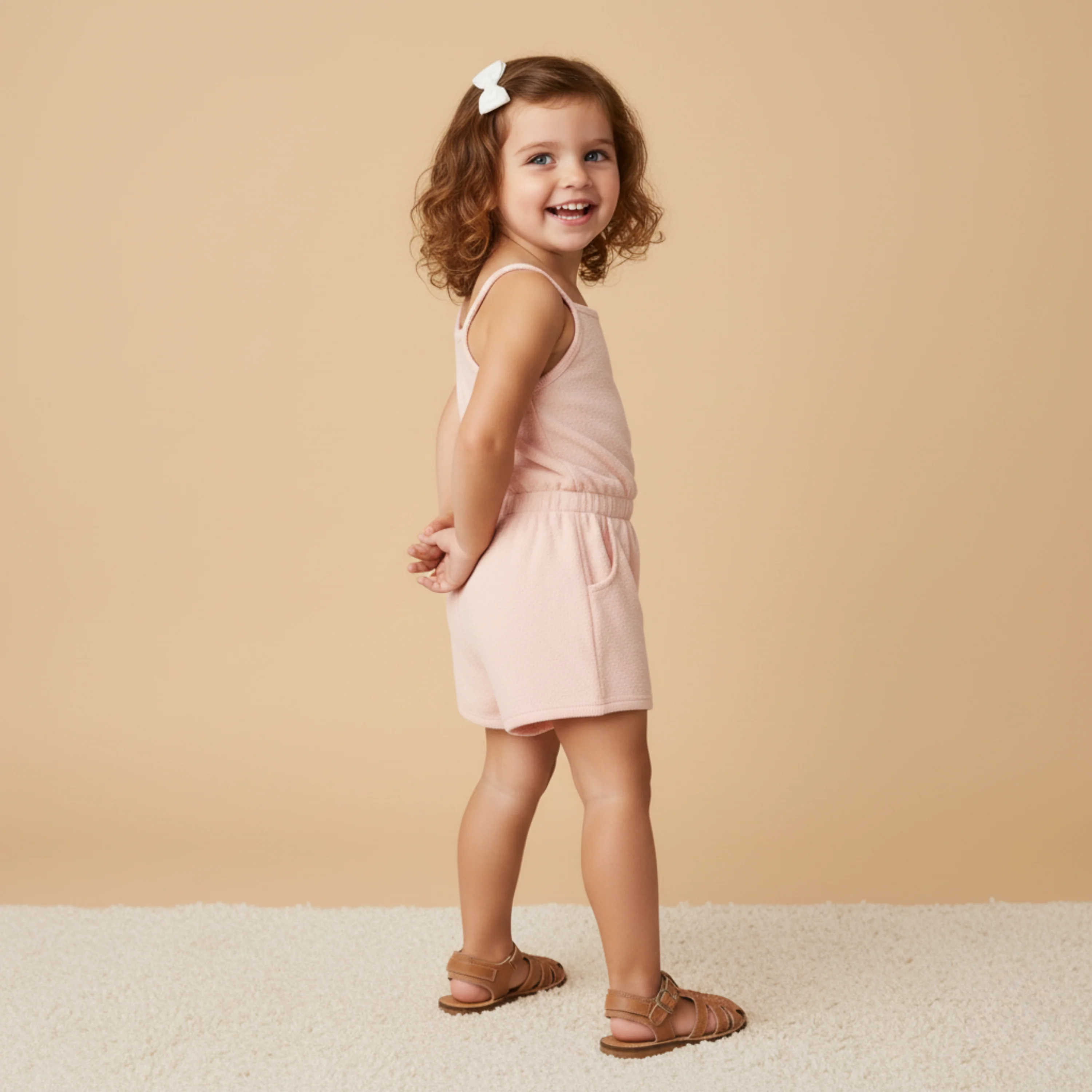 Organic Tank Romper - Blush - Image 3