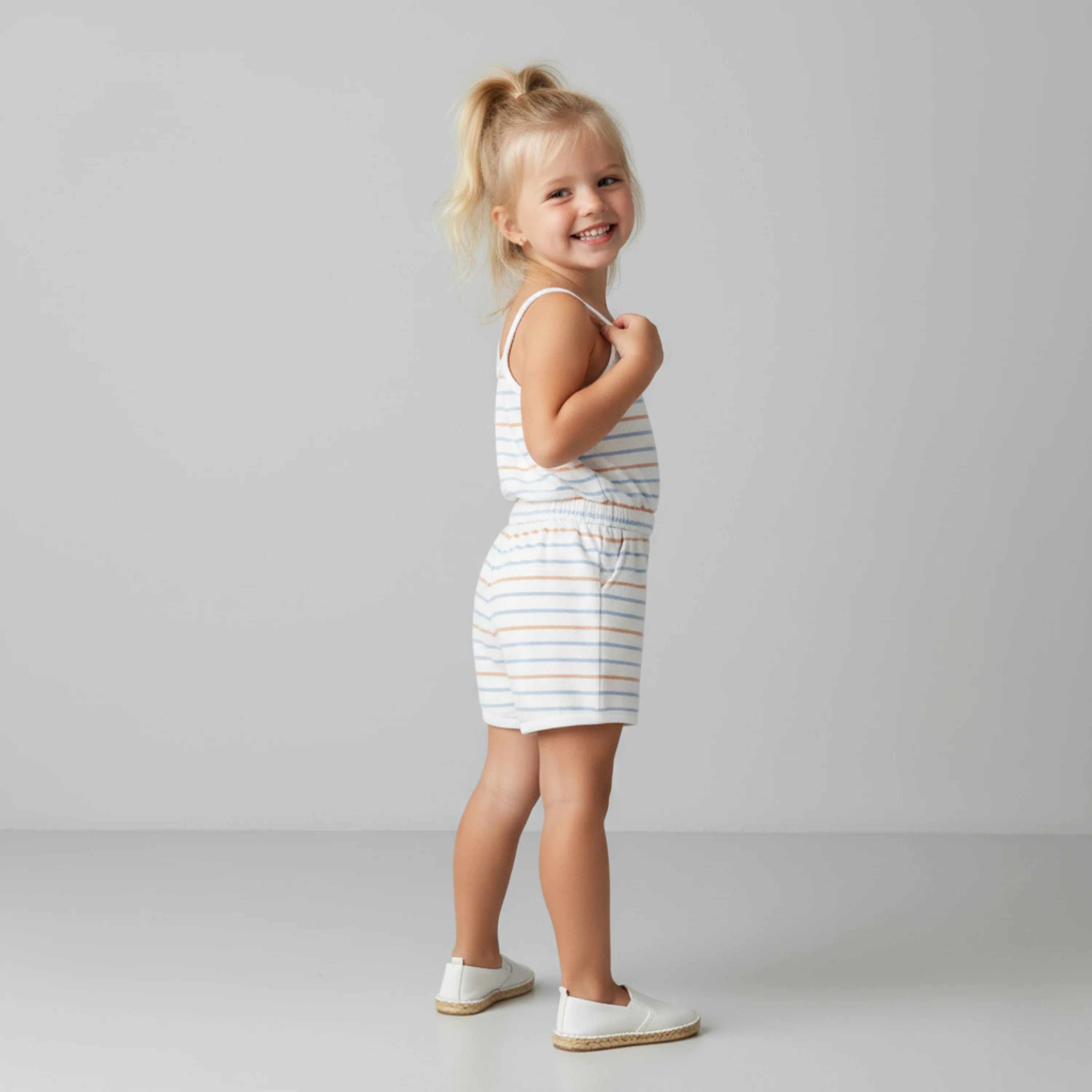 Organic Tank Romper - Cabana Stripes - Image 3