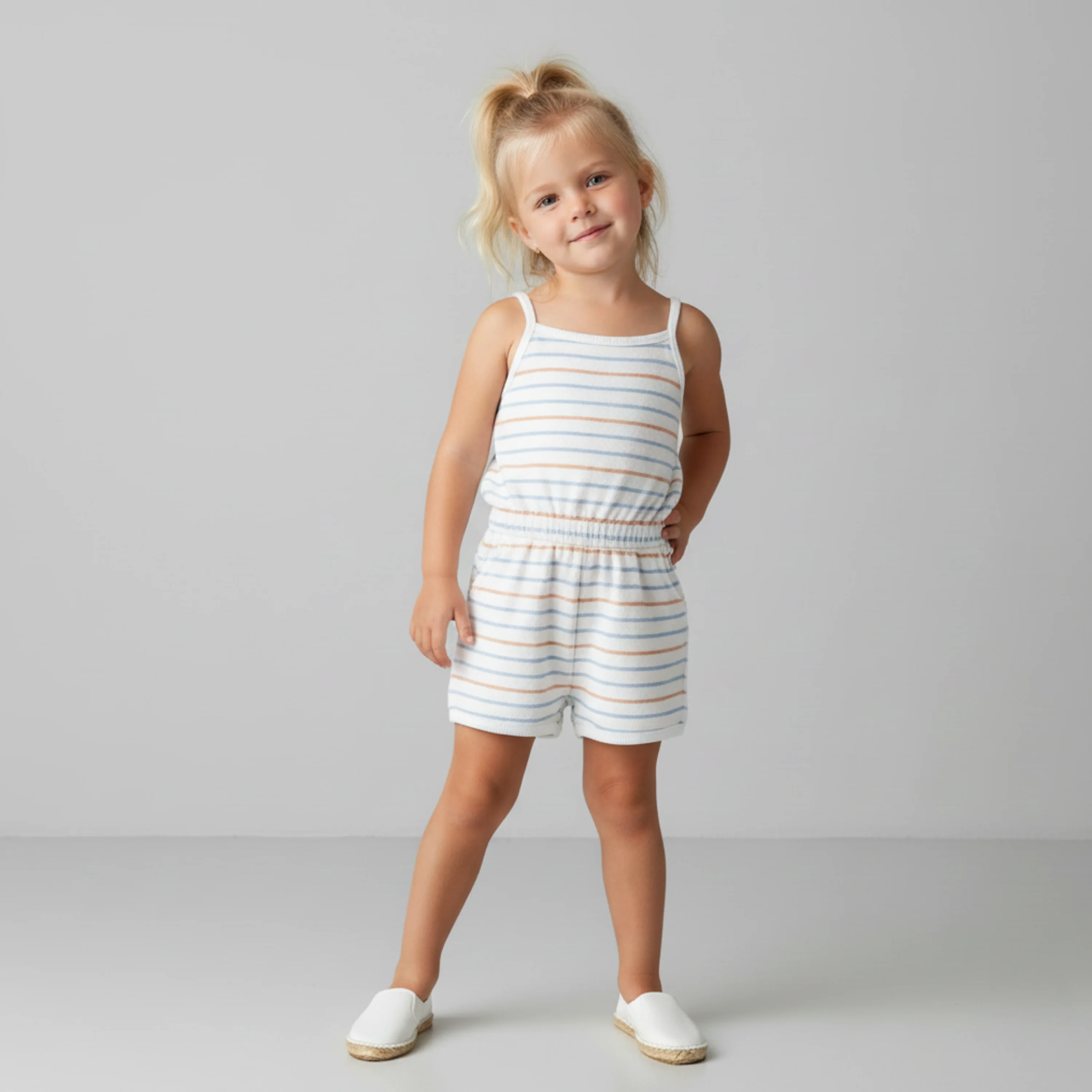 Organic Tank Romper - Cabana Stripes - Image 4