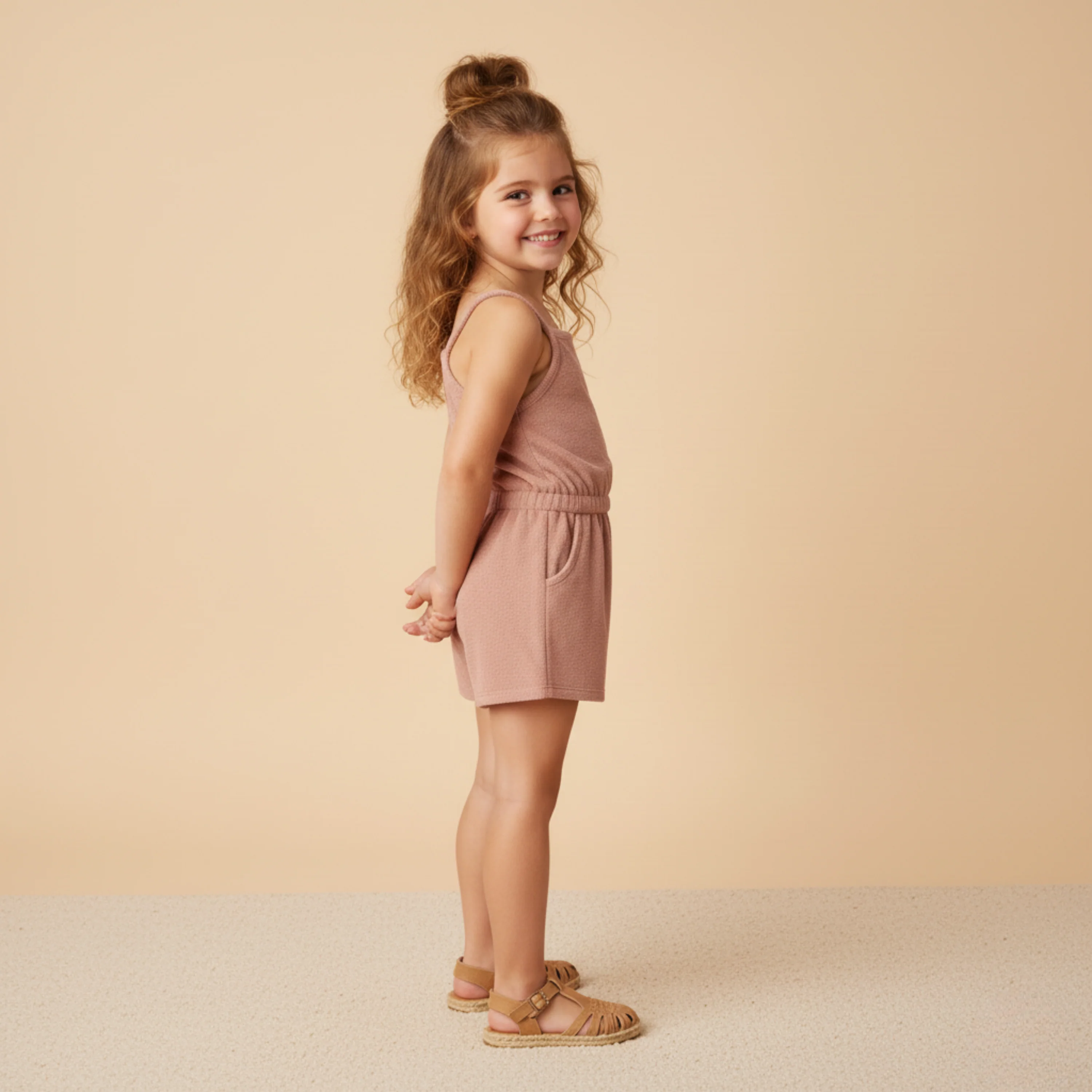 Organic Tank Romper - Clay - Image 3