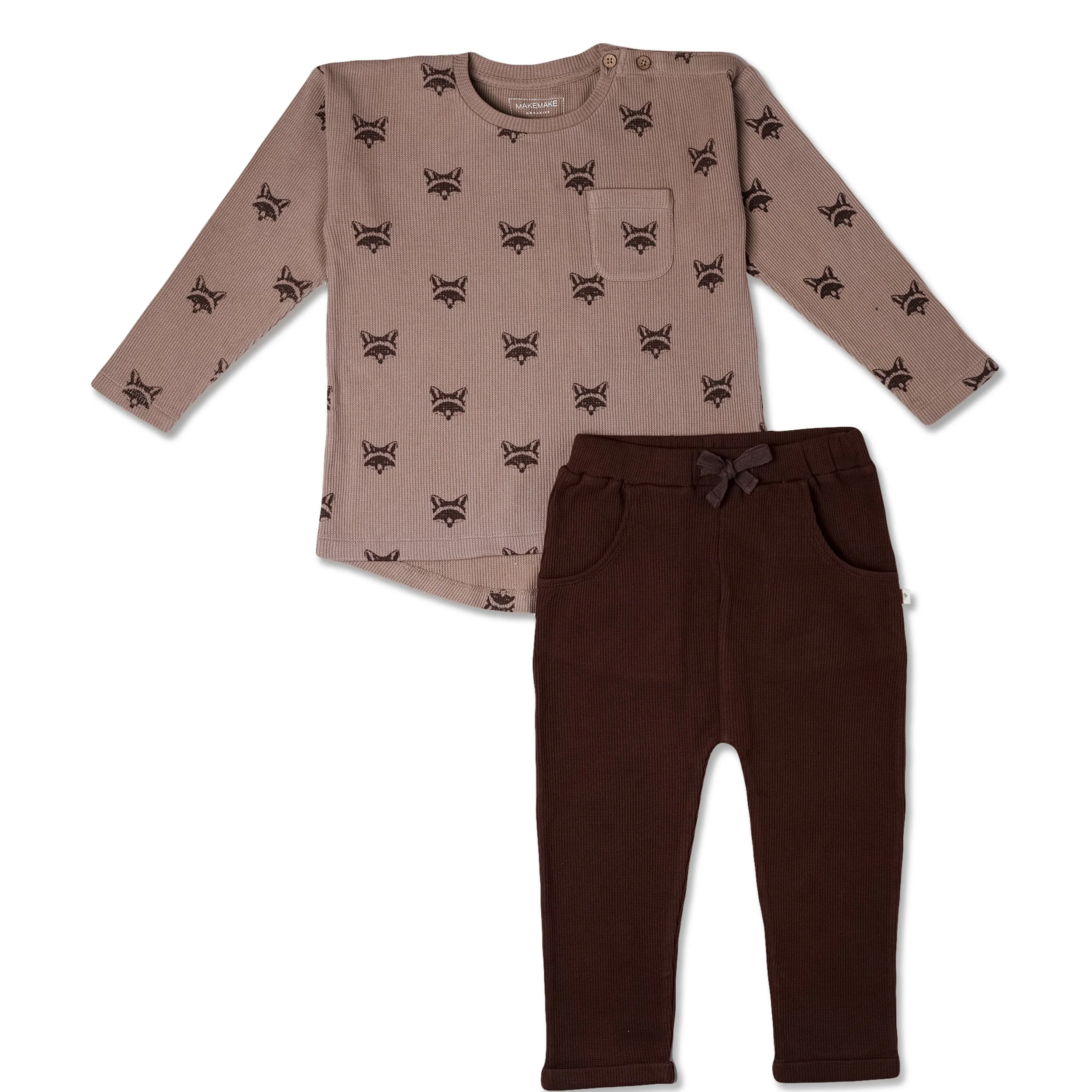 Organic Tee & Foldover Pants Set - Fox - Image 3