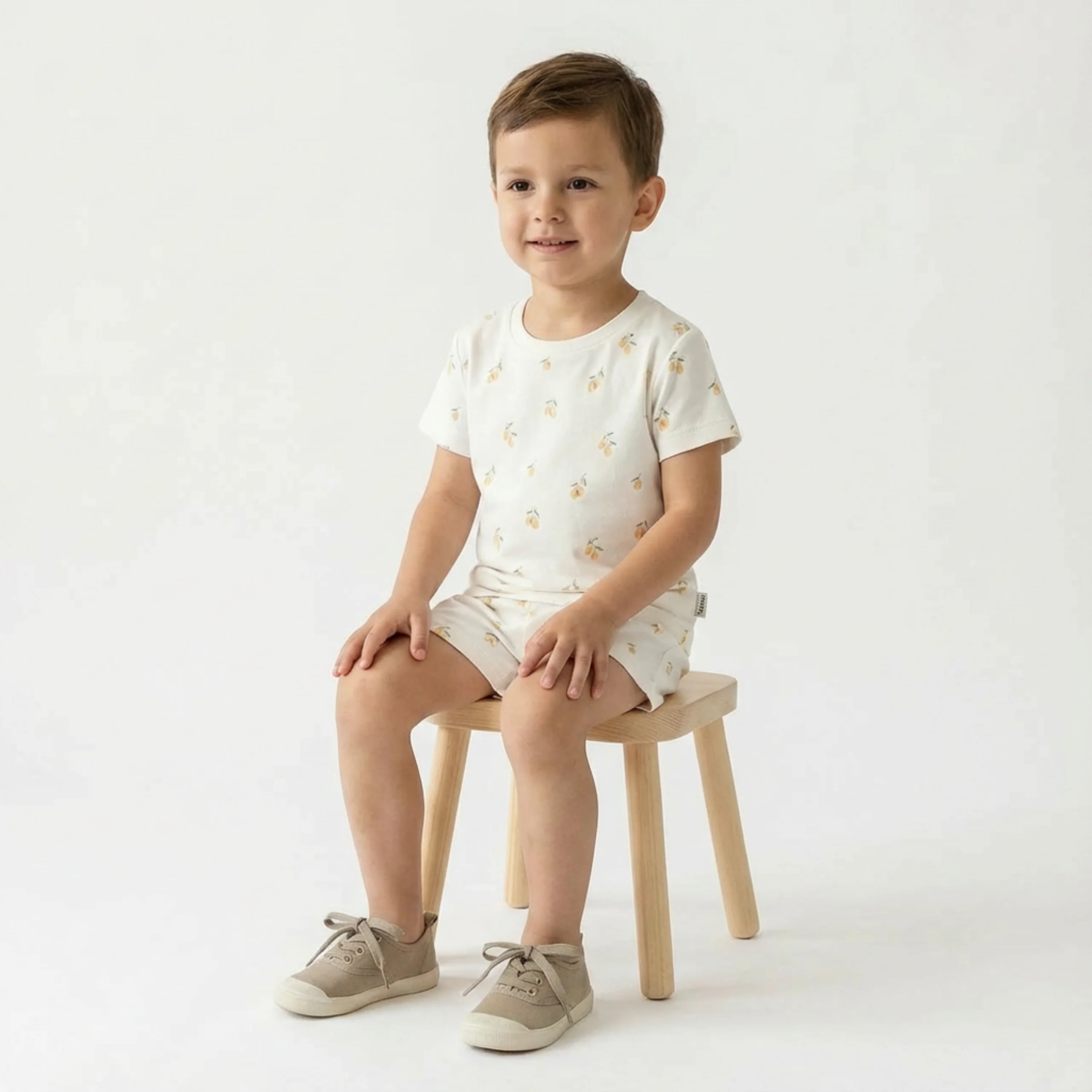 Organic Tee & Shorts Set - Lemons - Image 3