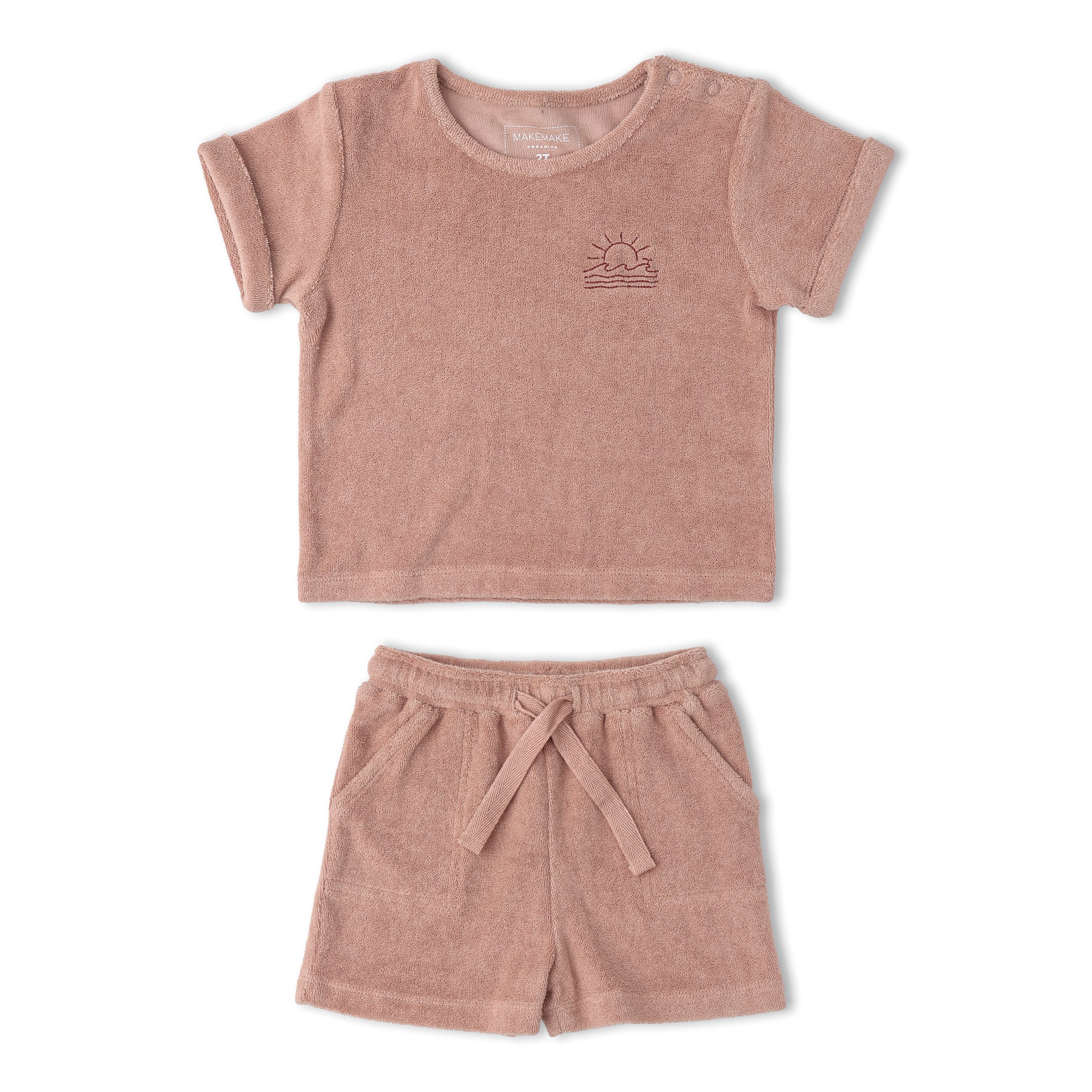 Organic Terry Tee & Shorts Set - Clay - Image 2