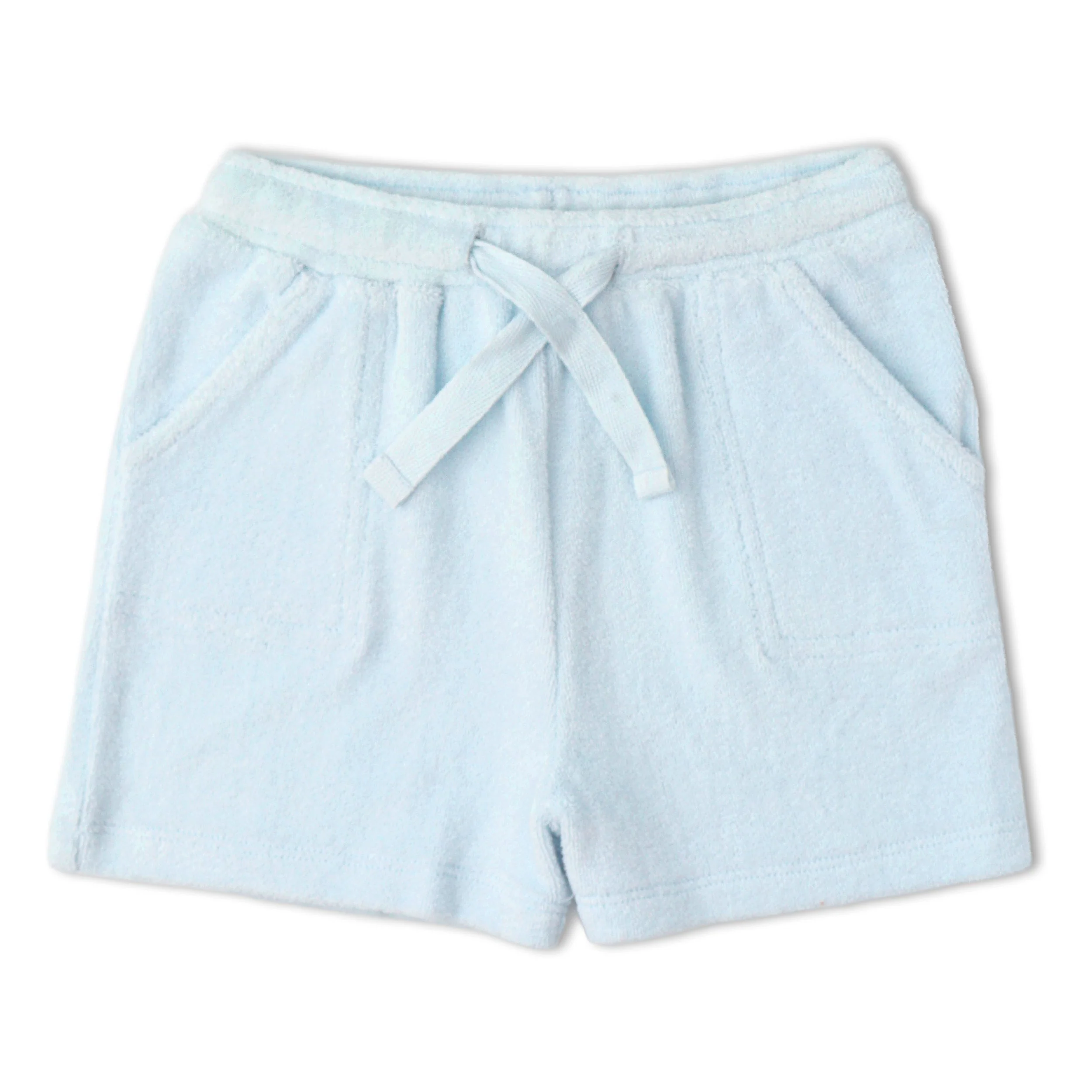 Organic Terry Tee & Shorts Set - Light Blue - Image 5