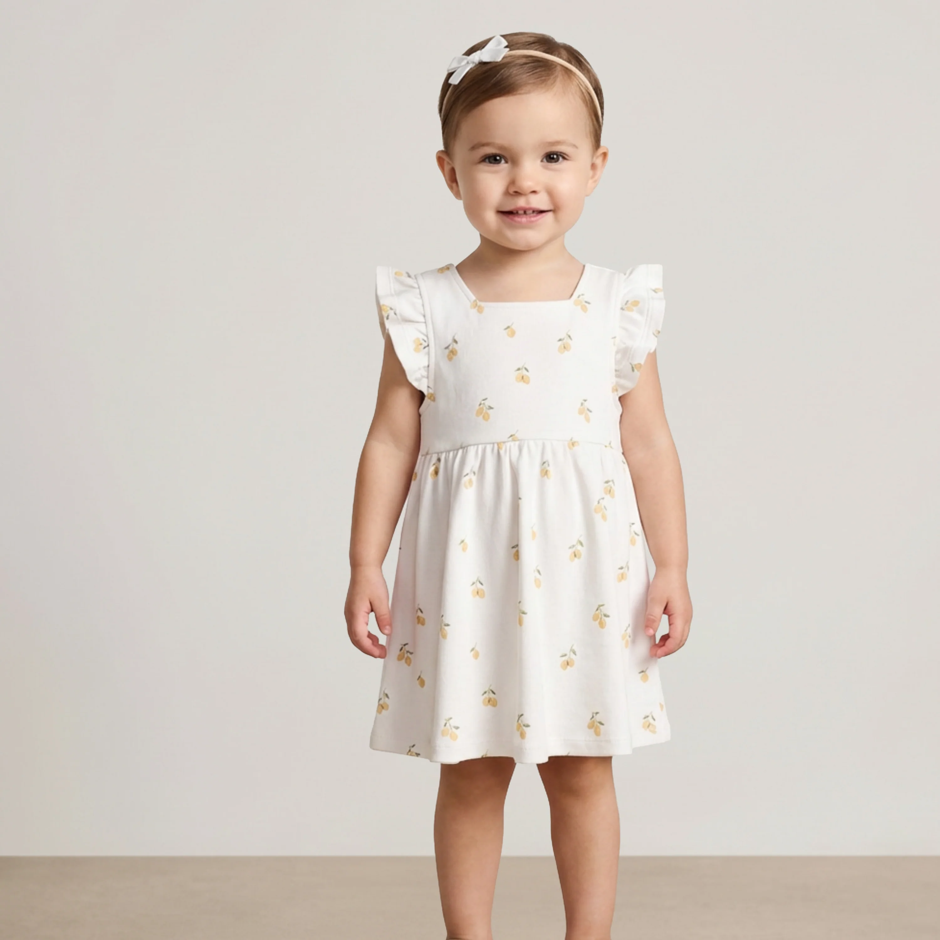 Organic Cutout Back Dress - Lemons - Image 3
