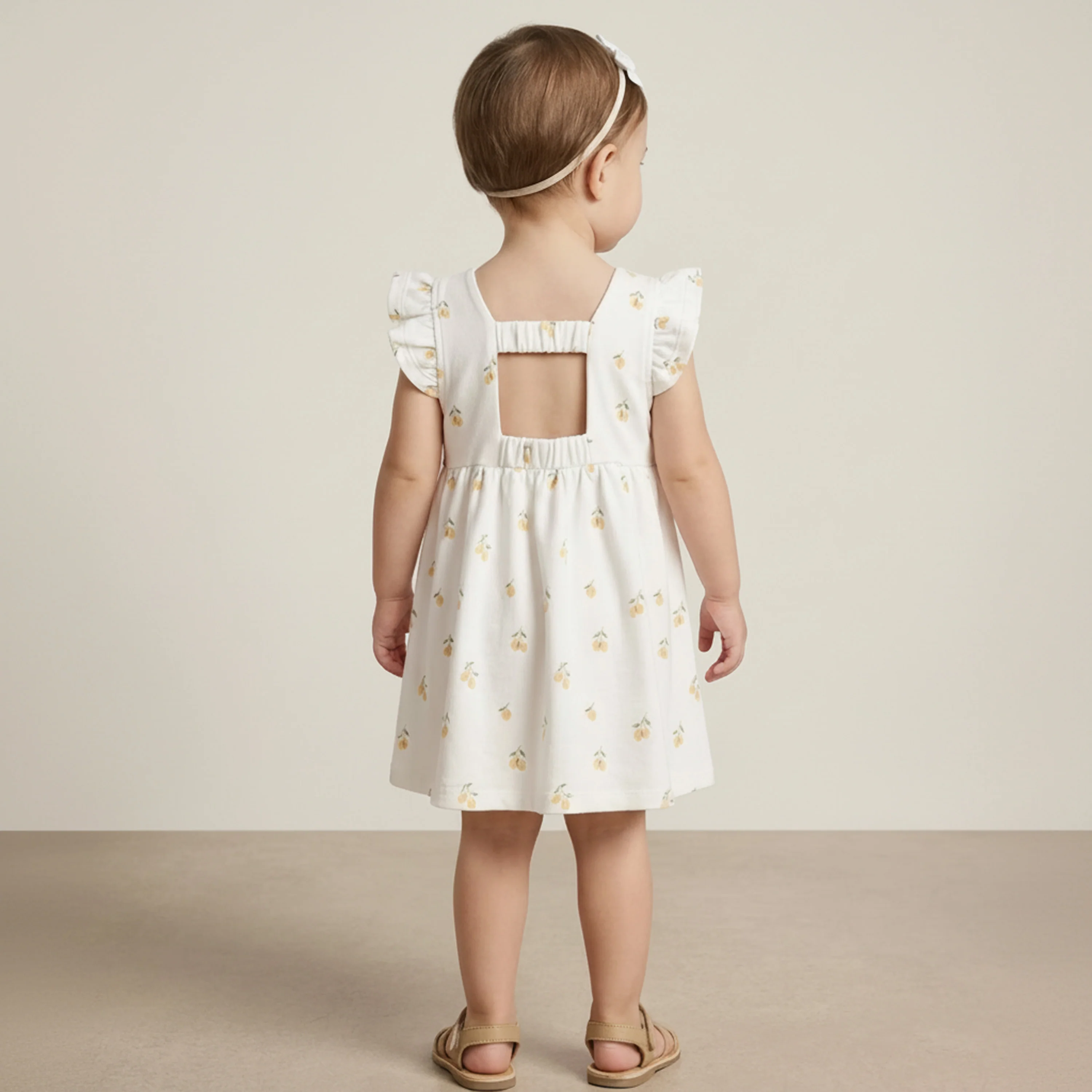 Organic Cutout Back Dress - Lemons - Image 5