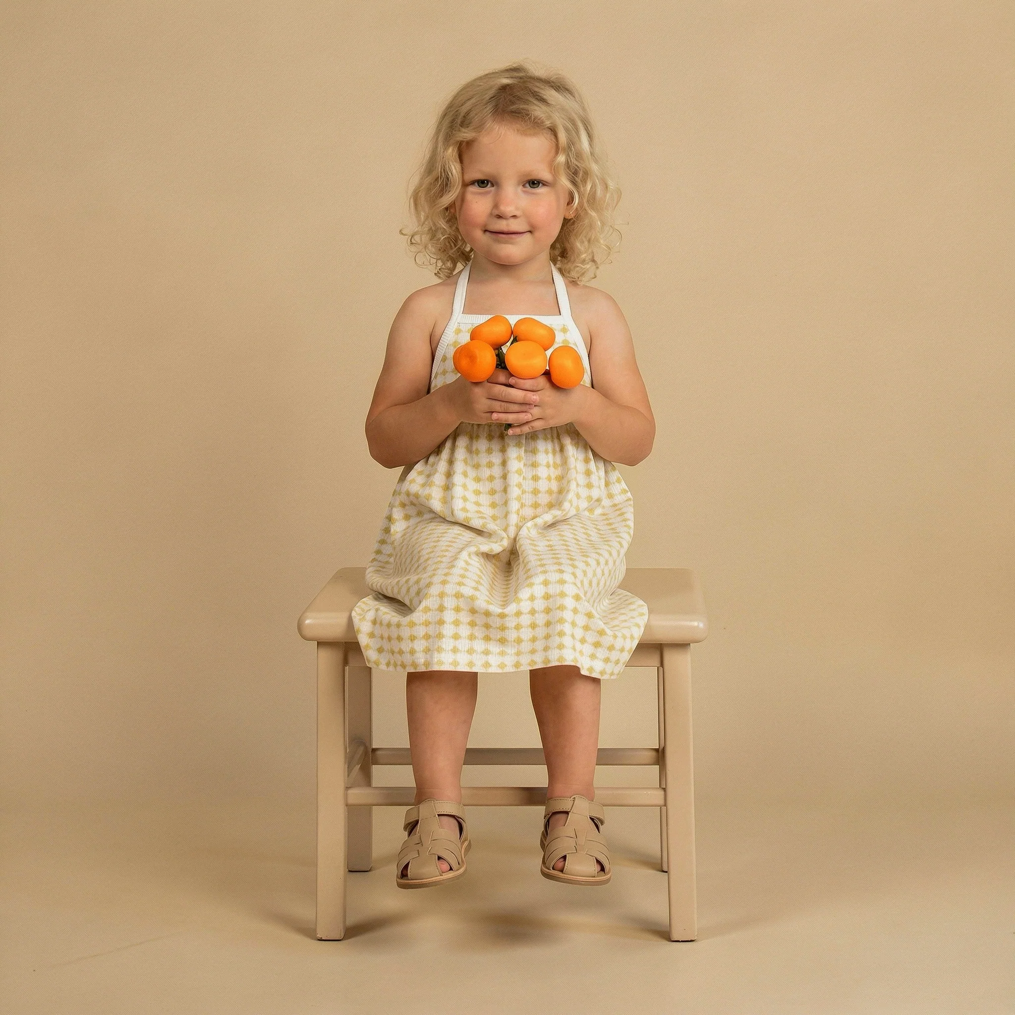 Organic Tie-Back Strap Dress - Dotty Gingham - Image 3