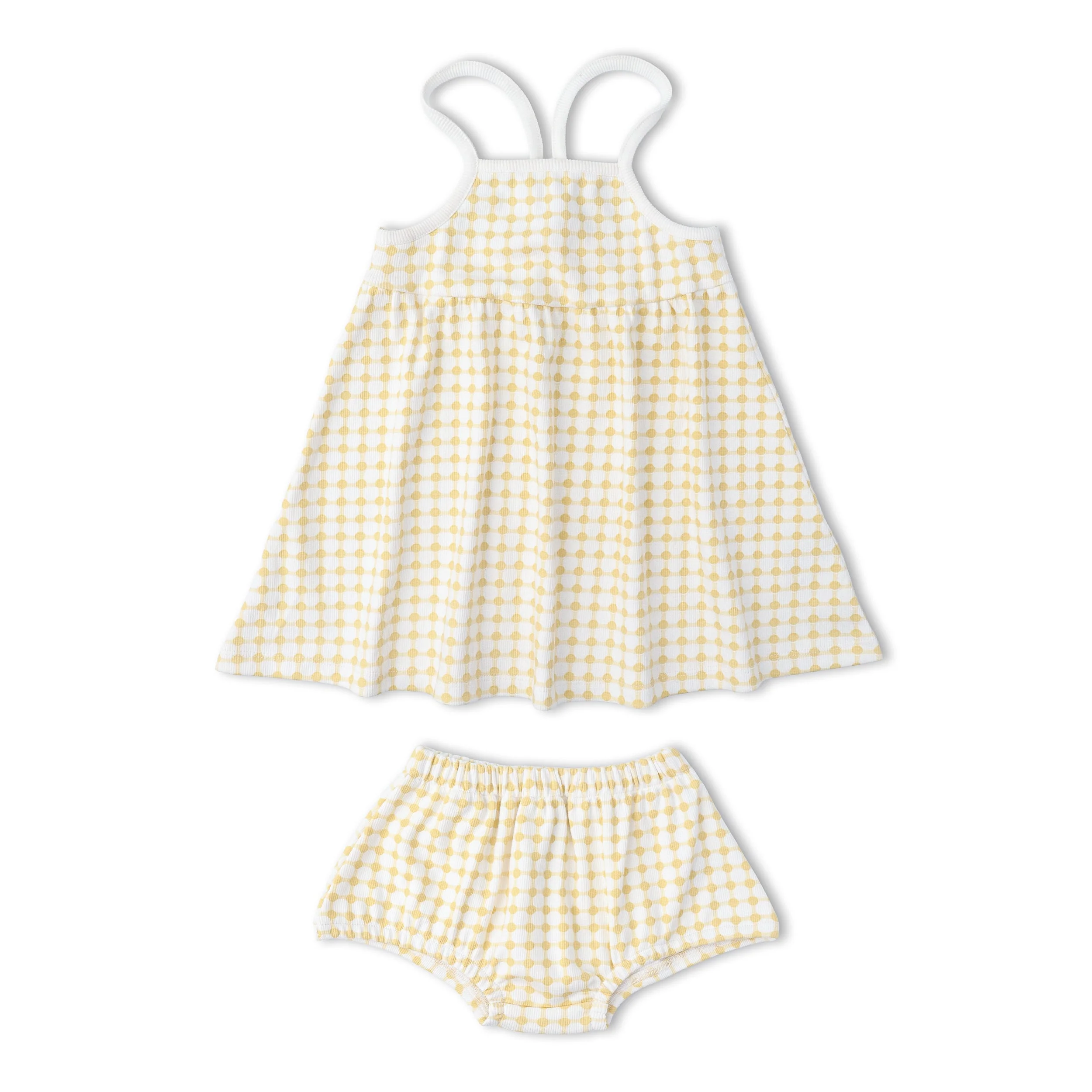 Organic Tie-Back Strap Dress - Dotty Gingham - Image 6