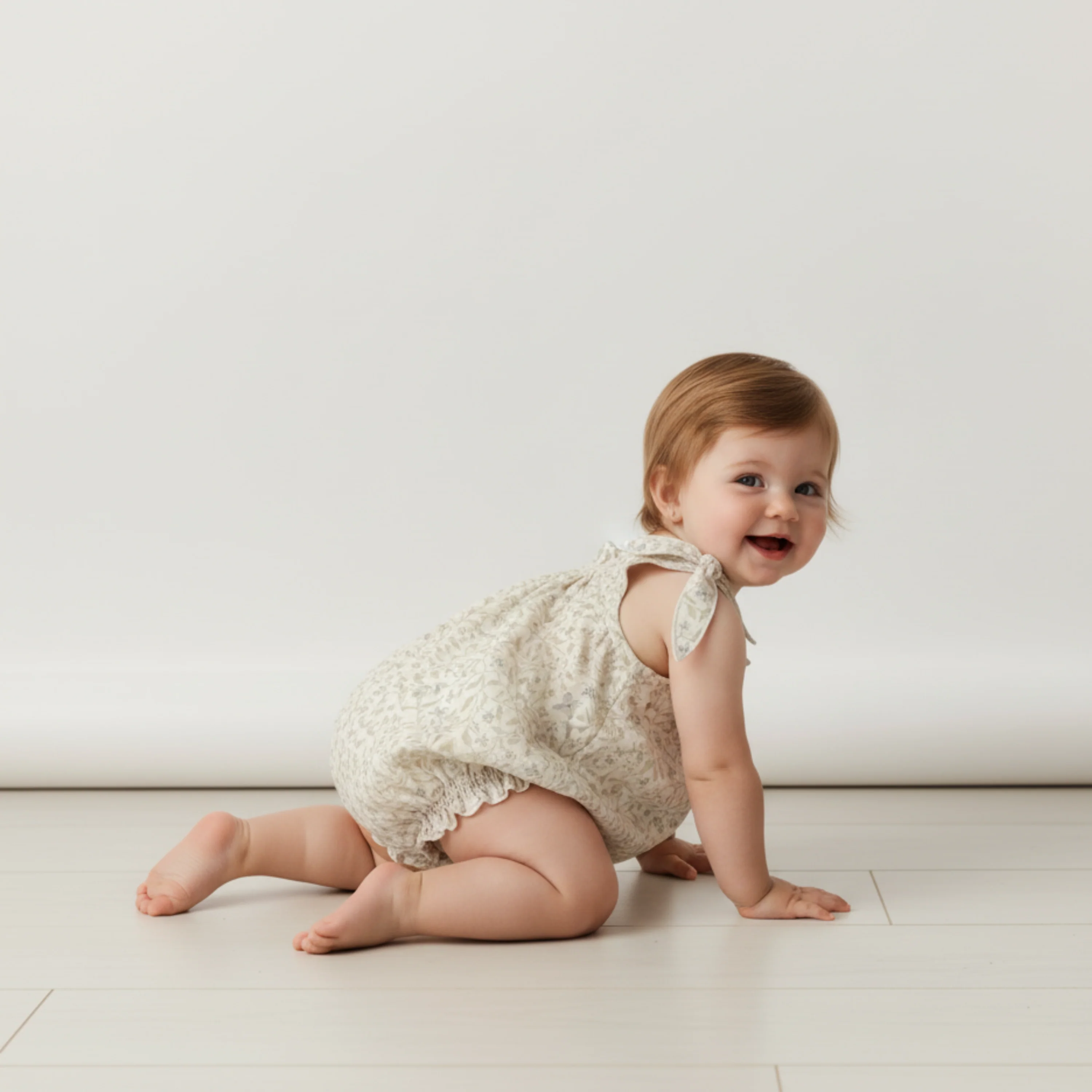 Organic Tie Shoulder Bubble Romper - Bluebelle - Image 3