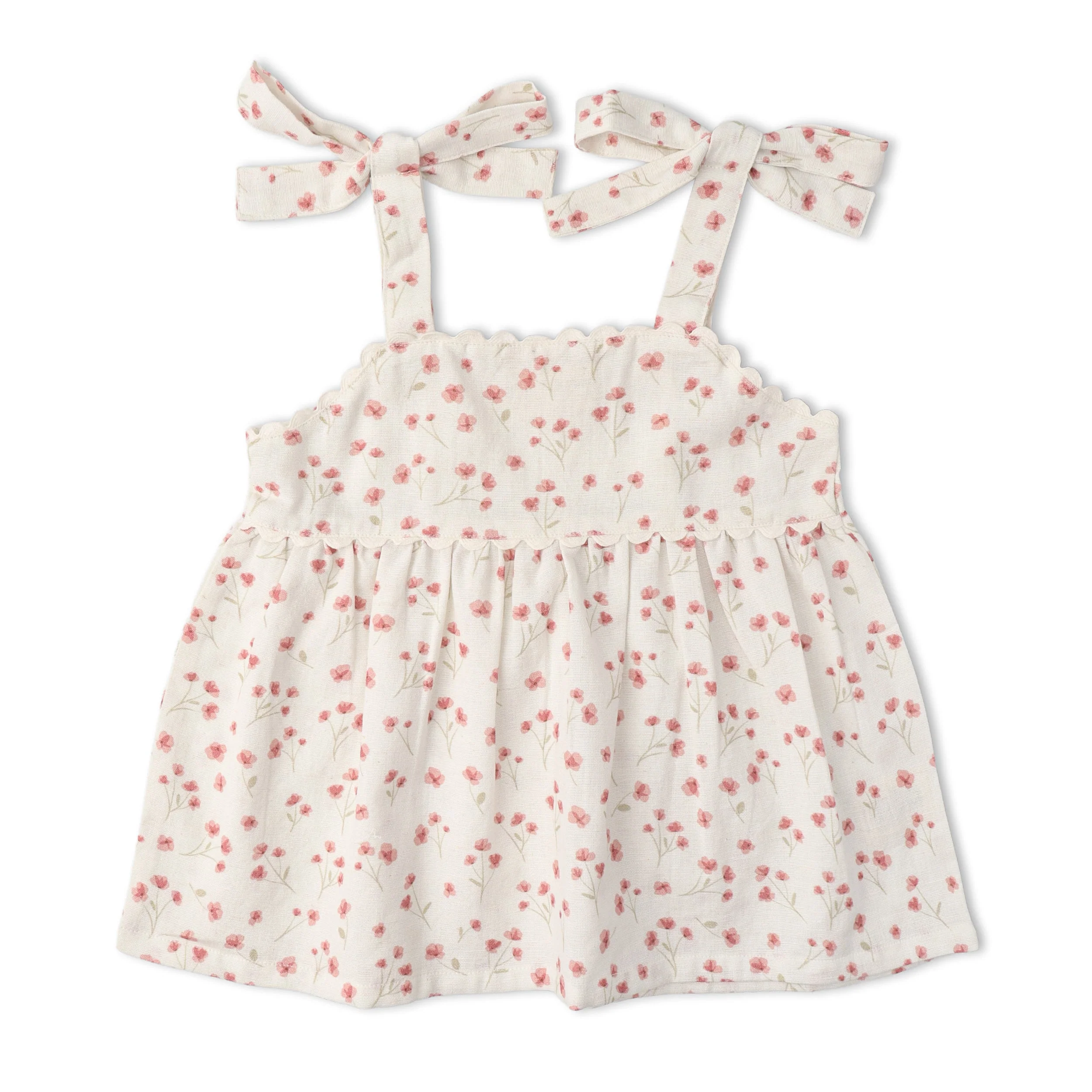Organic Tie Up Top & Shorts Set - Pink Bloom - Image 4