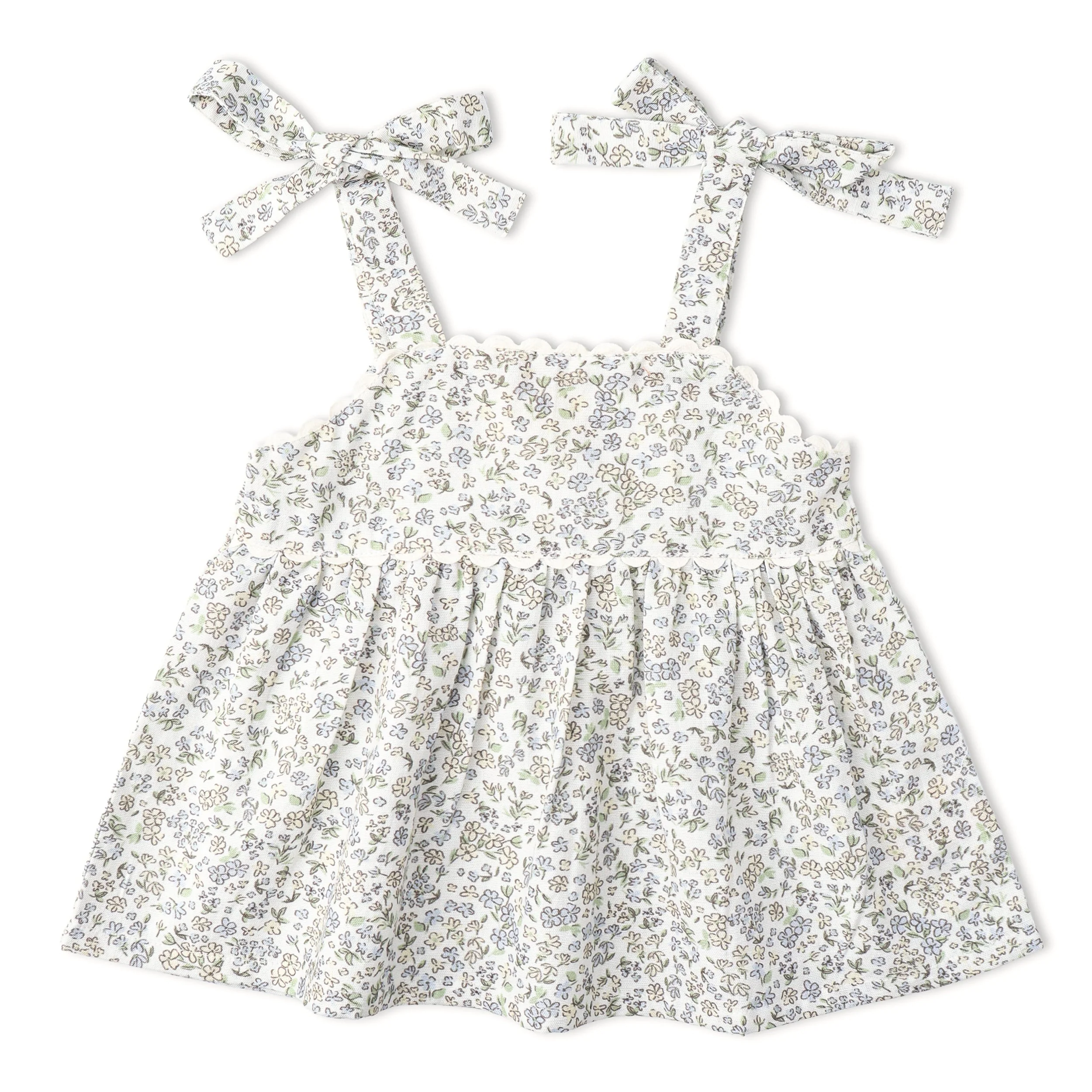 Organic Tie Up Top & Shorts Set - Tulle Floral - Image 4