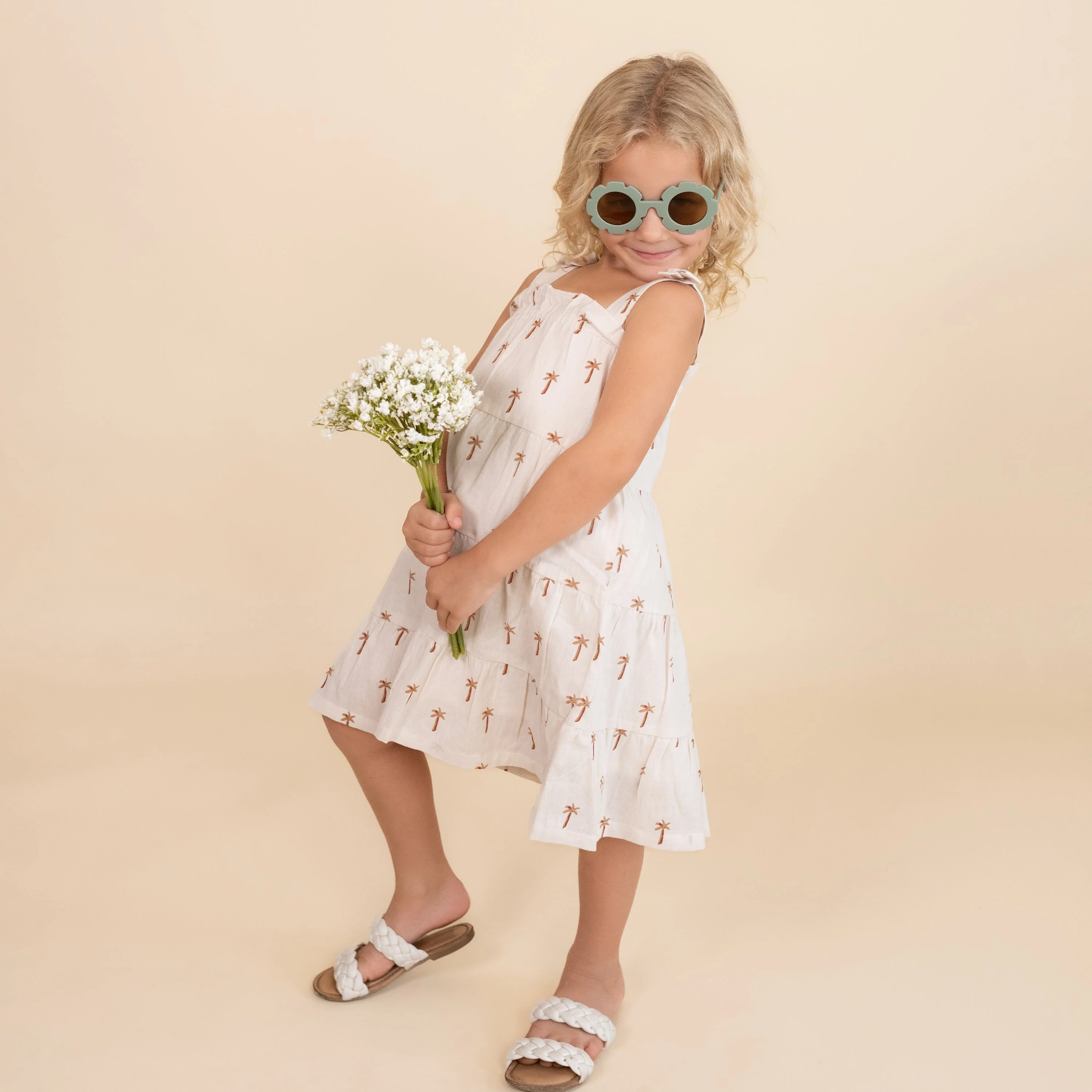Organic Tiered Dress - Palm - Image 3