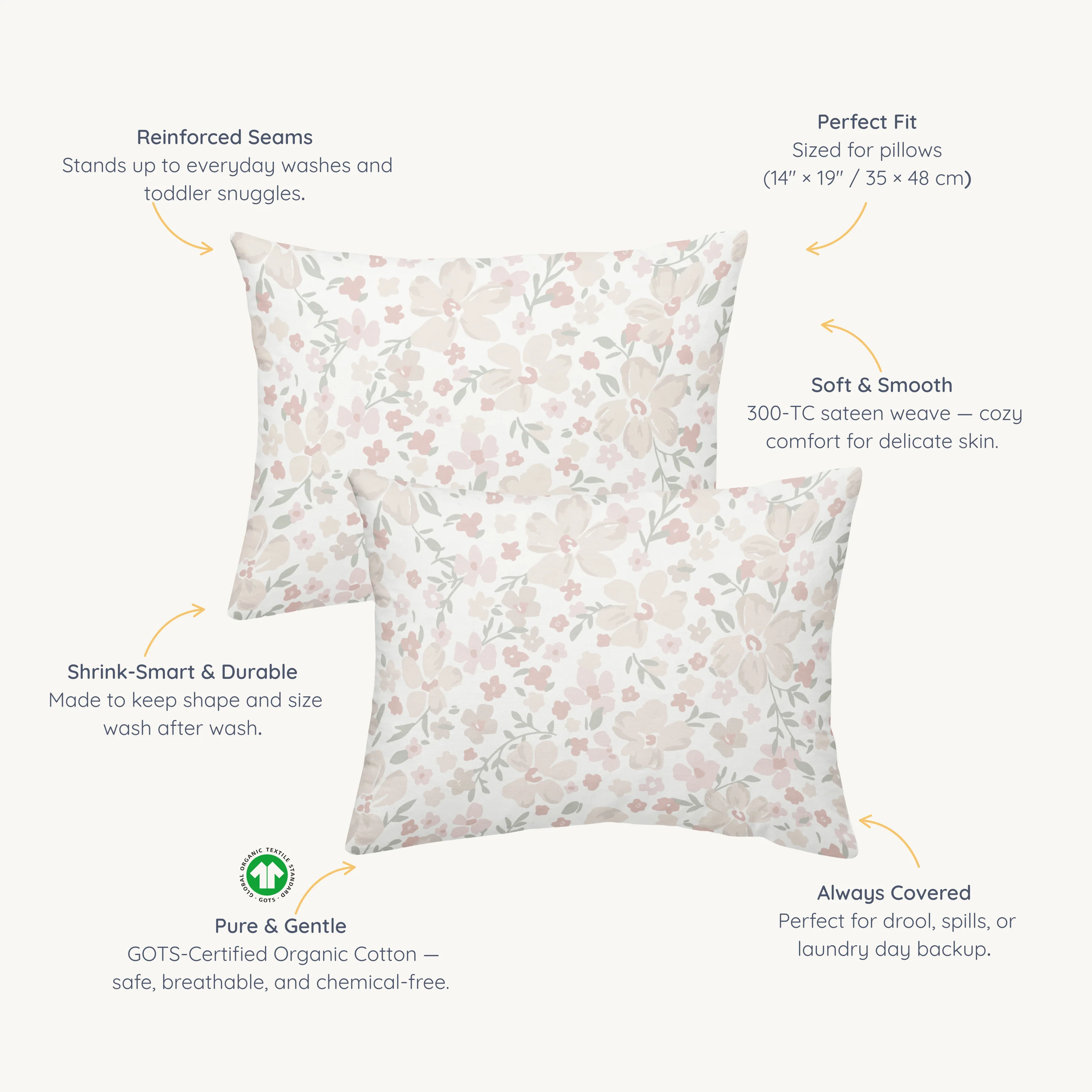 Organic Toddler Pillowcase - Blossom - Image 6