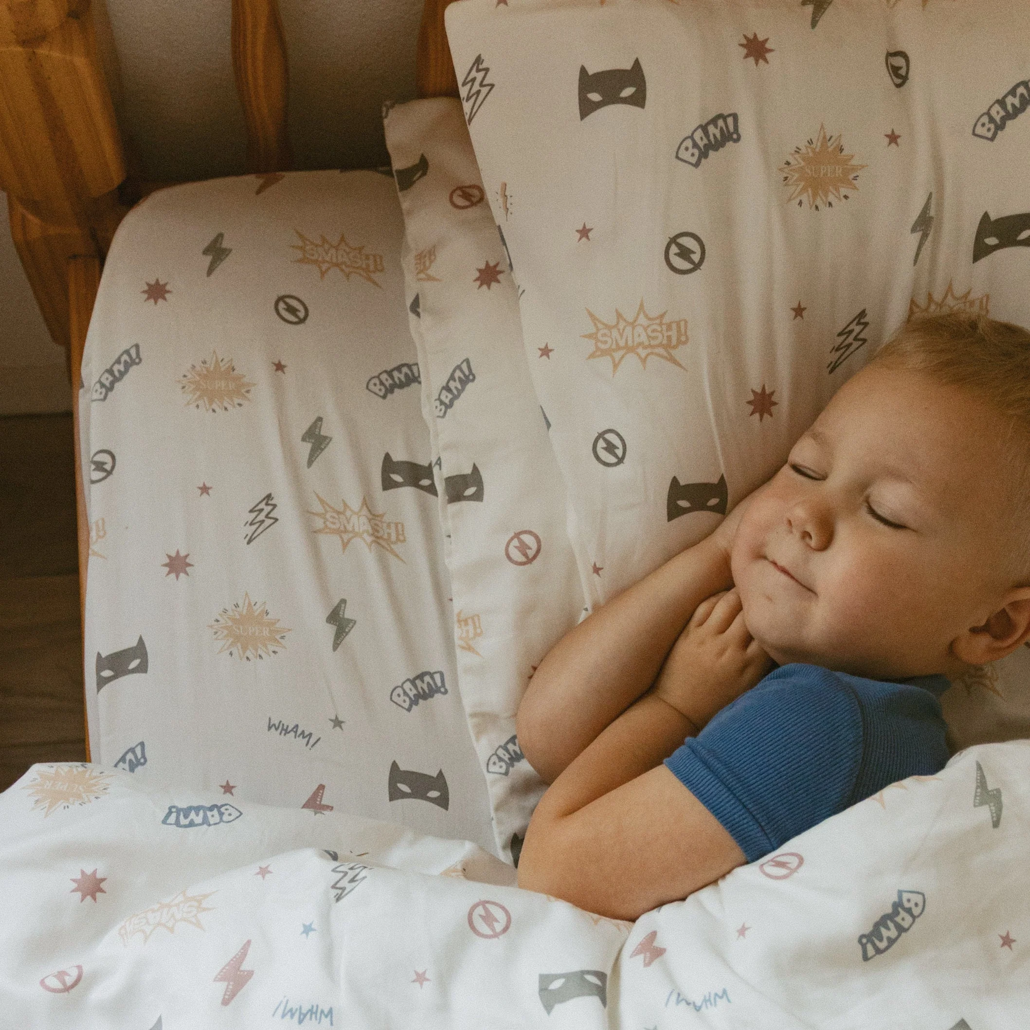 Organic Toddler Pillowcase - Mighty Heros - Image 2