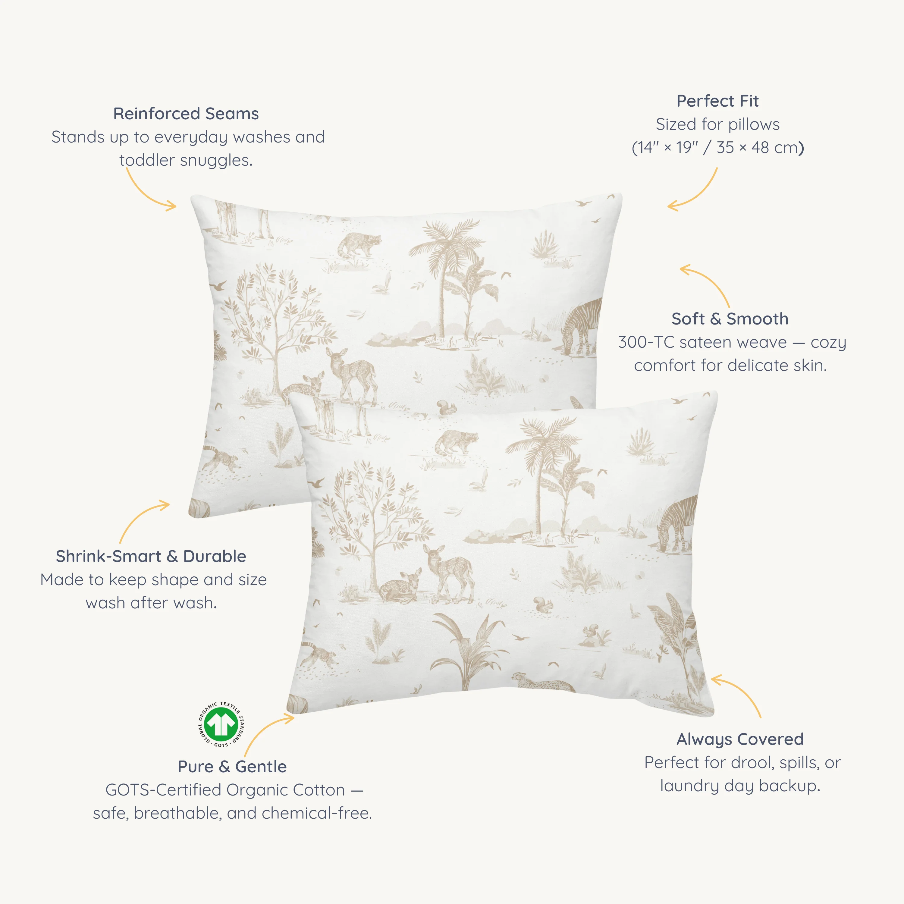 Organic Toddler Pillowcase - Safari - Image 6