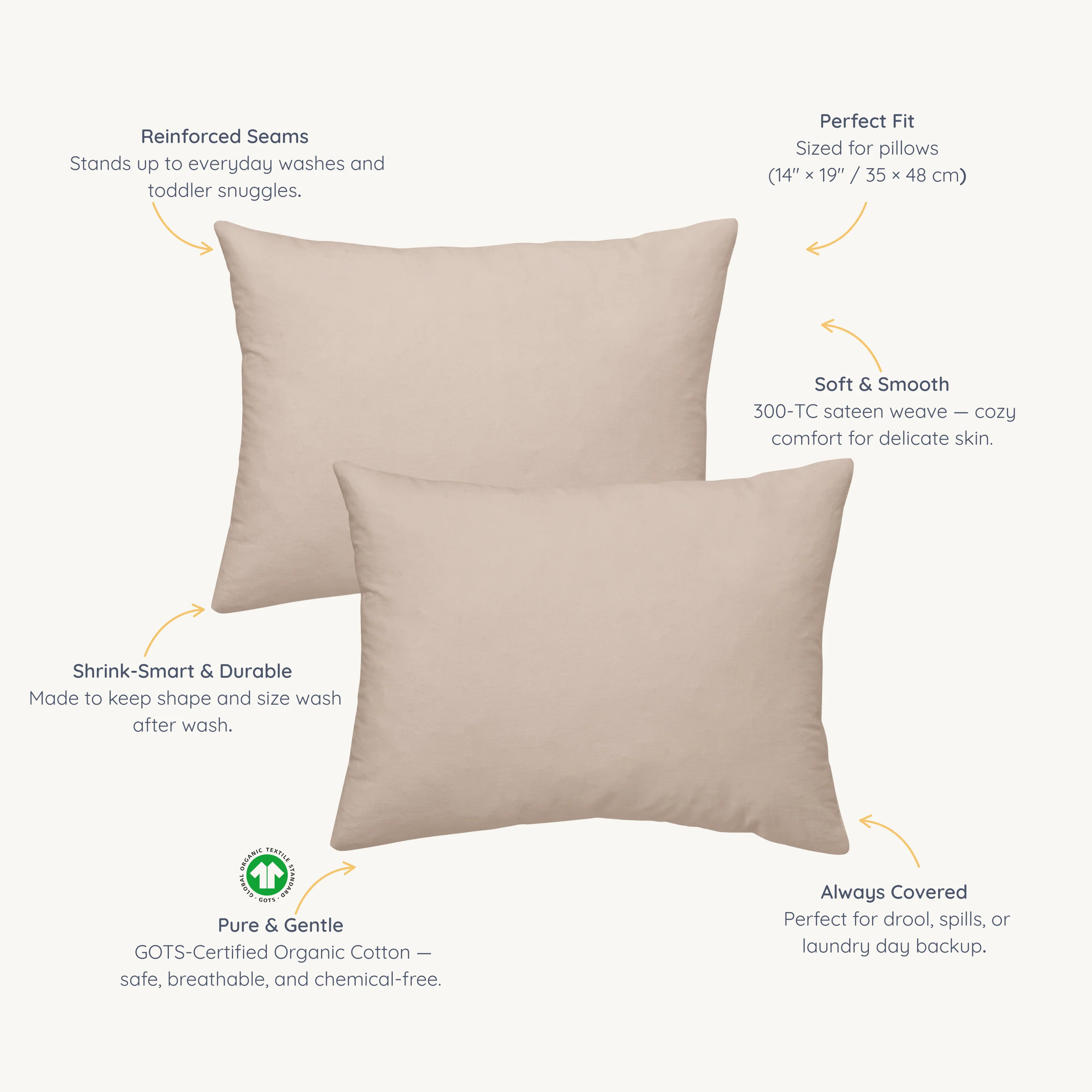 Organic Toddler Pillowcase - Pecan - Image 6