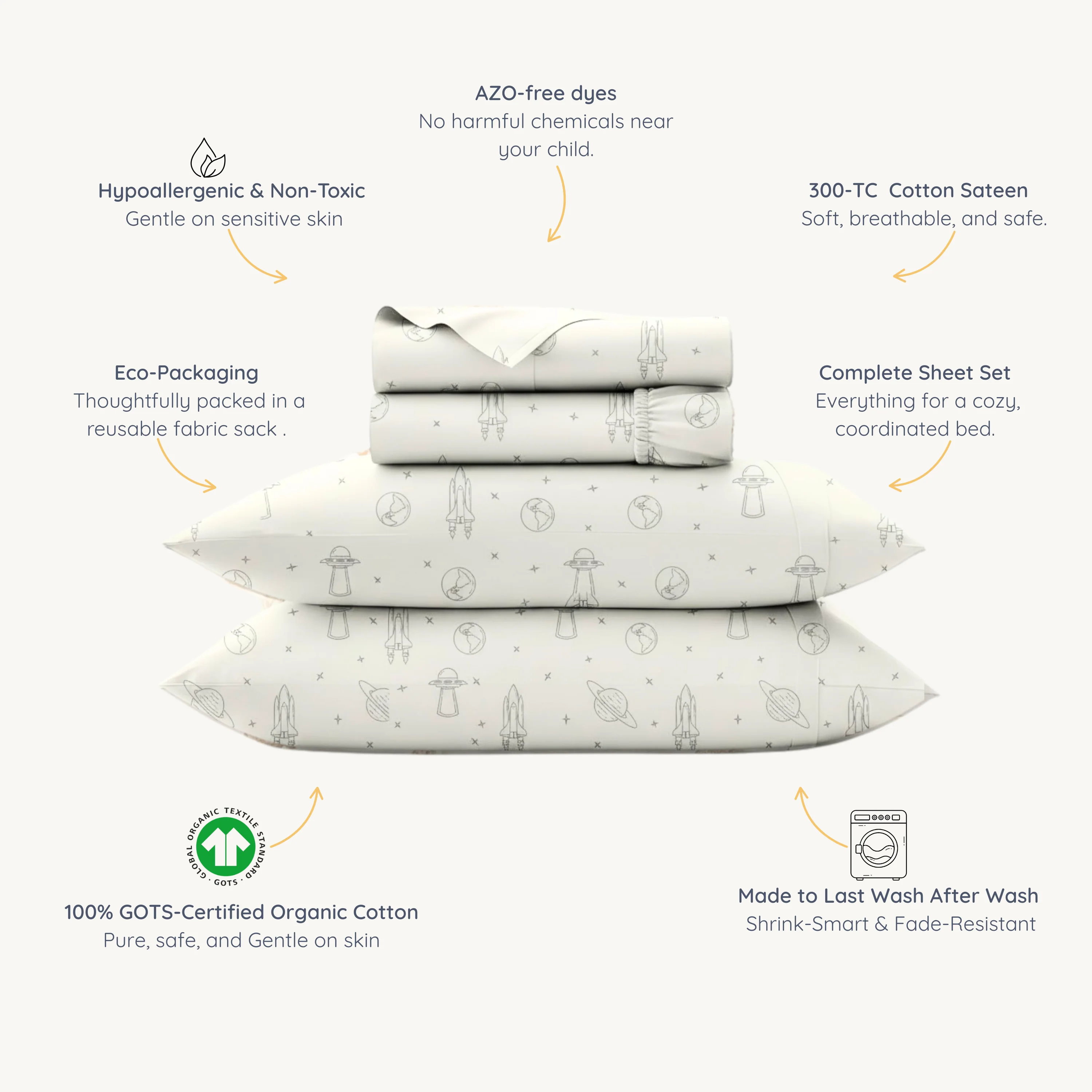 Organic Cotton Sheet Set - Astro - Image 8