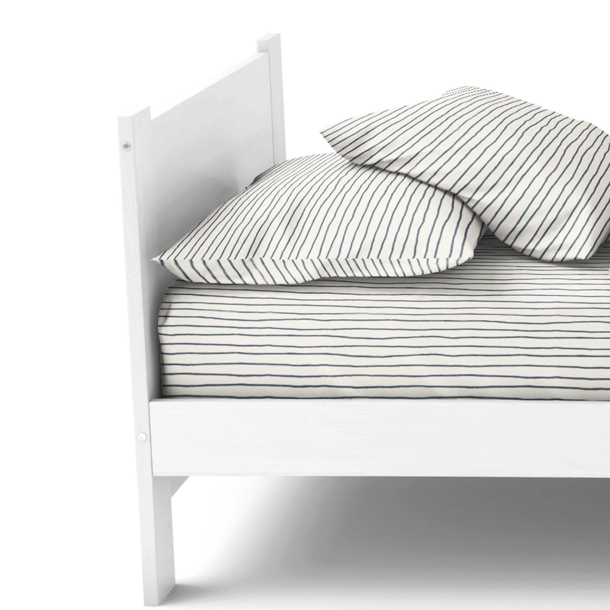 Organic Cotton Sheet Set - Navy Blue Stripes - Image 8
