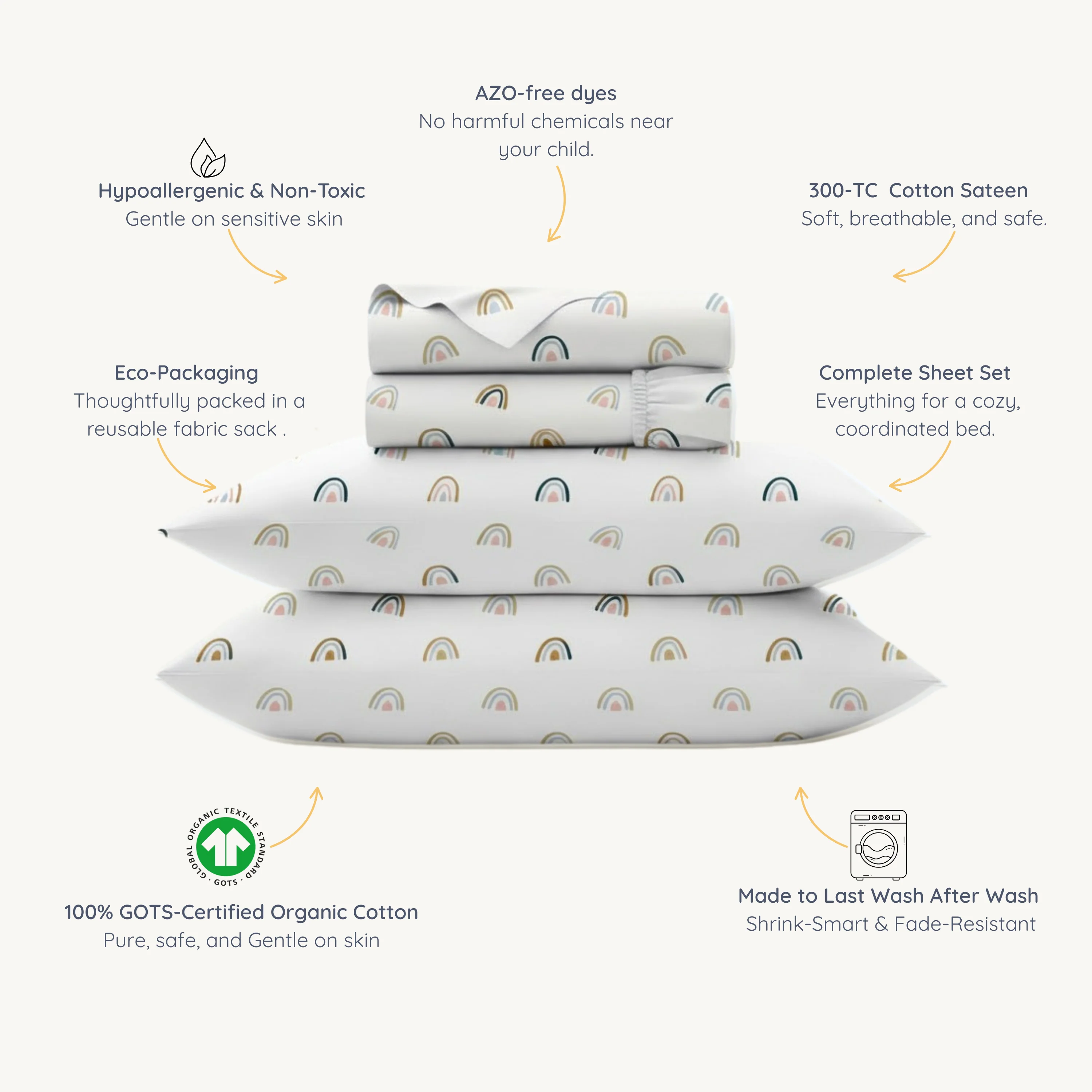 Organic Cotton Sheet Set - Rainbow - Image 8
